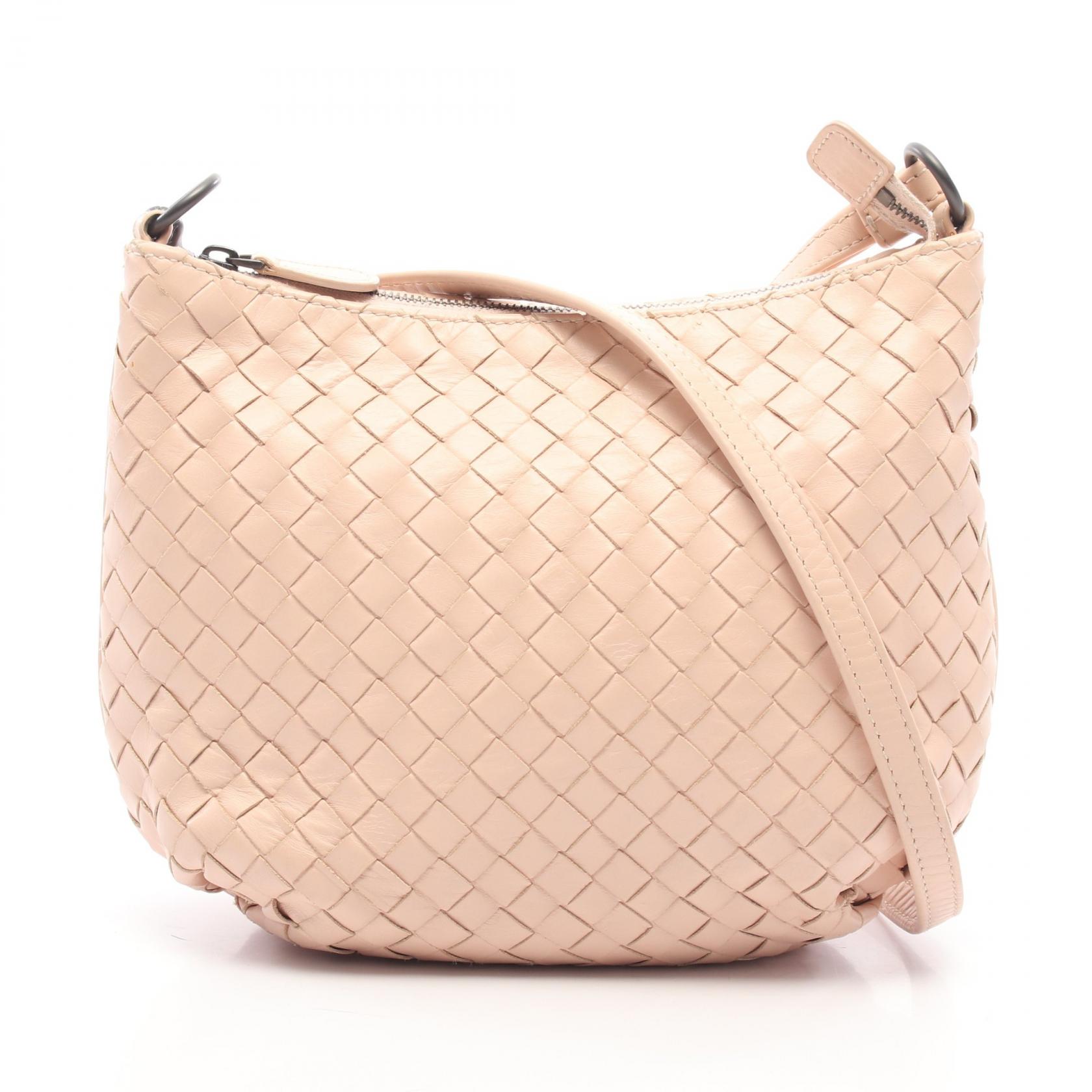【10%OFFクーポン 7/21 10時～7/26 9:59】ボッテガヴェネタ BOTTEGA VENETA イントレチャート ショルダーバッグ バッグ レザー ピンク系 【中古】｜RECLO（リクロ）店