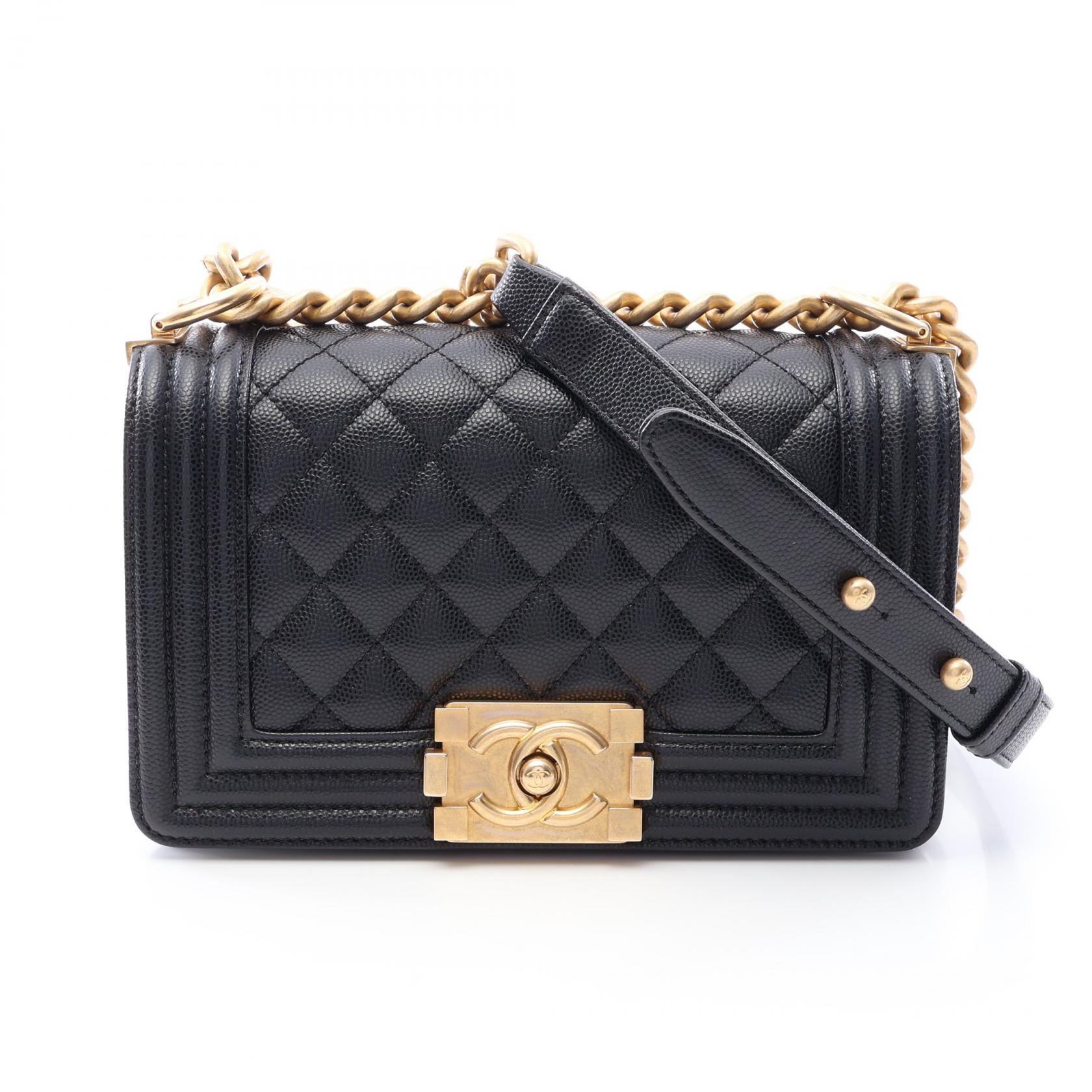 【10%OFFクーポン 7/21 10時~7/26 9:59】シャネル CHANEL ボーイシャネル スモール ショルダーバッグ バッグ キャビアスキン(グレインドカーフ) ブラック系 【中古】|RECLO(リクロ)店