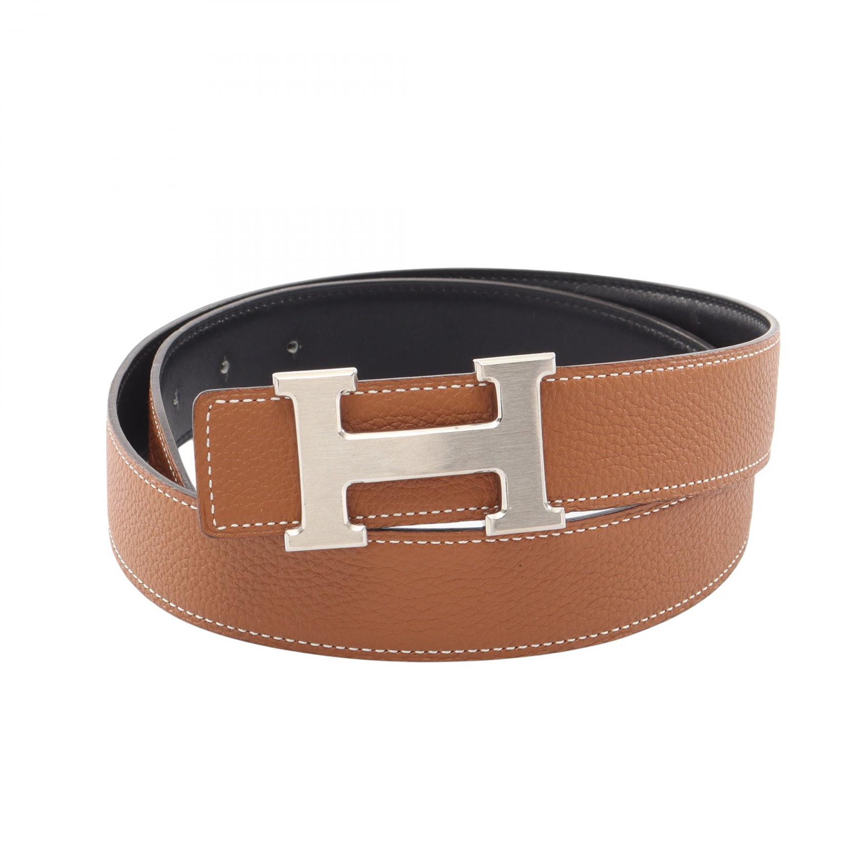 エルメス HERMES コンスタンス Hベルト リバーシブル ベルト 衣料品 カーフ（牛革） トゴ トゴ ブラック系 / ブラウン系 【中古】｜RECLO（リクロ）店