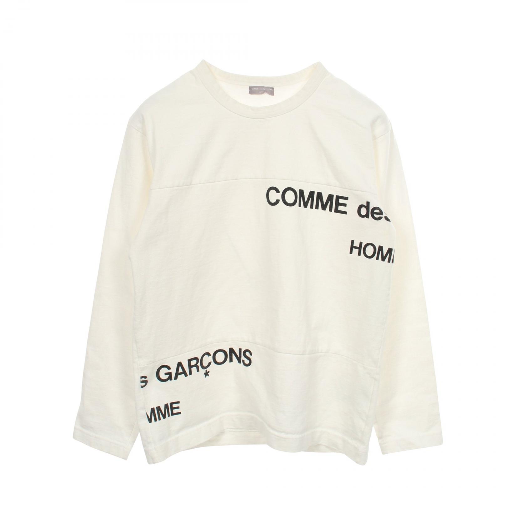 コムデギャルソンオム COMME des GARCONS HOMME スプリットロゴ 長袖Tシャツ 衣料品 トップス コットン ホワイト系 HE-T003 【中古】｜RECLO（リクロ）店