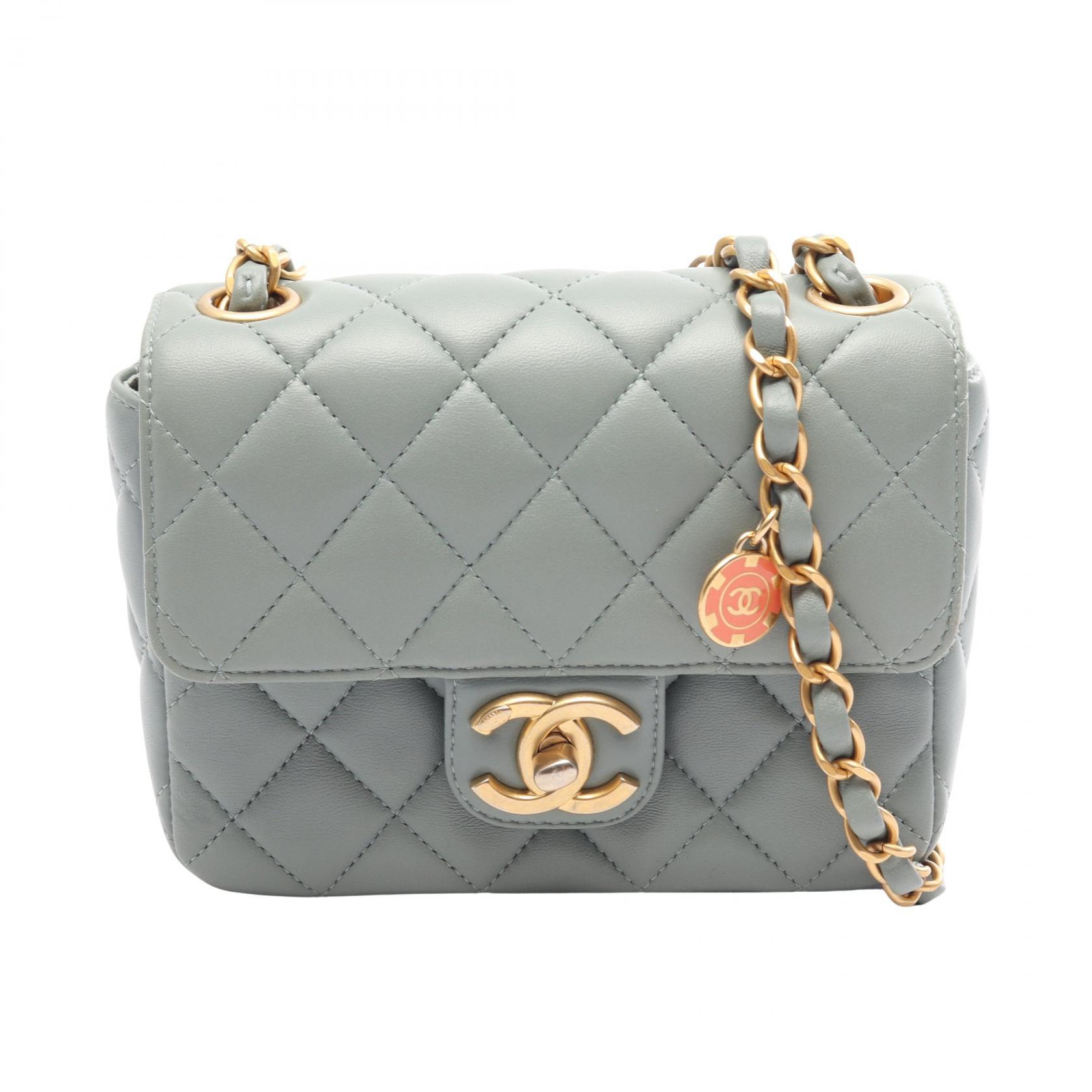 【10%OFFクーポン 7/21 10時~7/26 9:59】シャネル CHANEL ミニマトラッセ ショルダーバッグ バッグ ラムスキン(羊革) グリーン系 【中古】|RECLO(リクロ)店