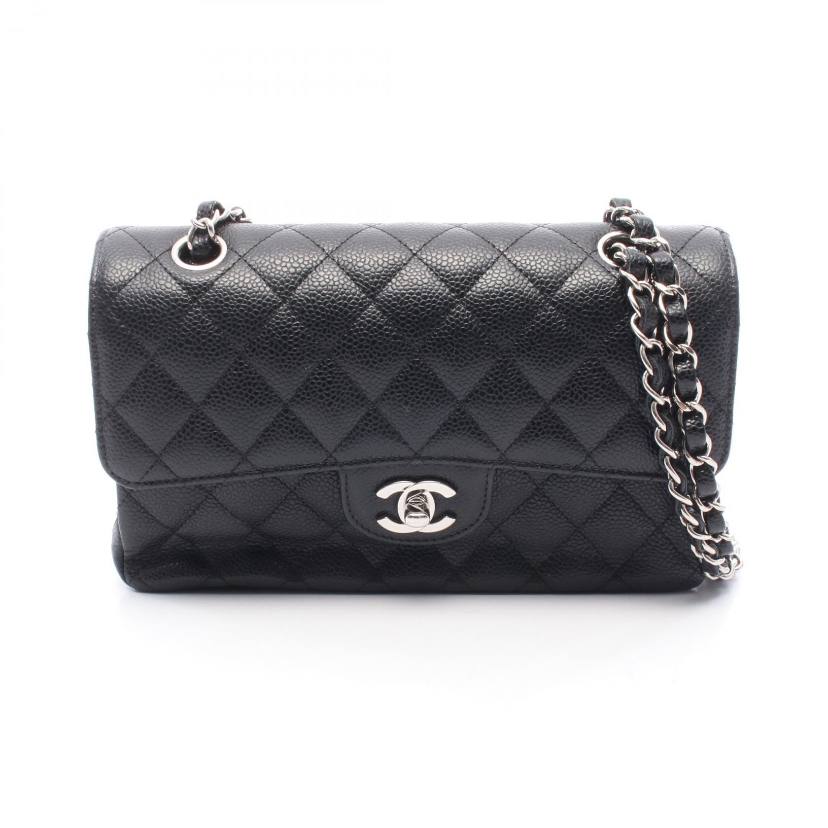 【10%OFFクーポン 7/21 10時～7/26 9:59】シャネル CHANEL マトラッセ Wフラップ ショルダーバッグ バッグ キャビアスキン(グレインドカーフ) ブラック系 A01113 【中古】｜RECLO（リクロ）店 616,000円