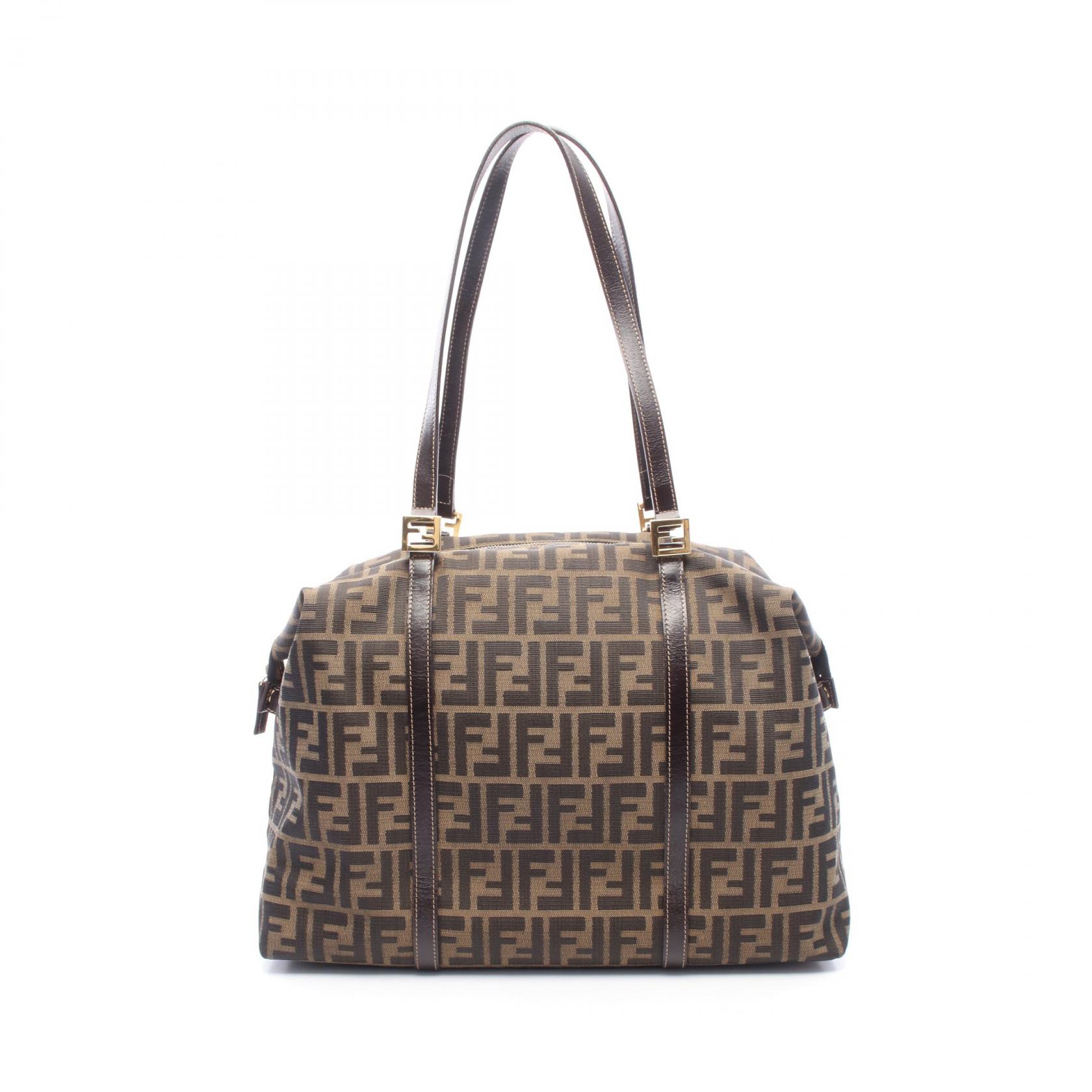 【10%OFFクーポン 7/21 10時～7/26 9:59】フェンディ FENDI ズッカ ショルダーバッグ バッグ キャンバス レザー ブラウン系 【中古】｜RECLO（リクロ）店 104,500円