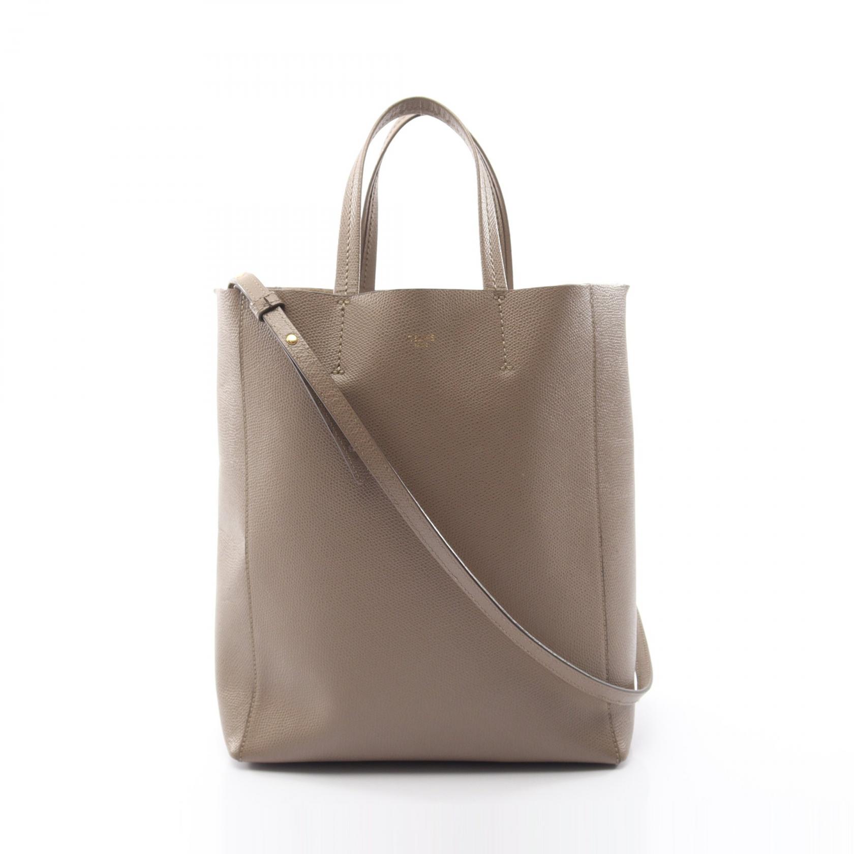 【10%OFFクーポン 7/21 10時~7/26 9:59】セリーヌ CELINE バーティカル スモール カバ 2WAY トートバッグ バッグ レザー ベージュ系 【中古】|RECLO(リクロ)店
