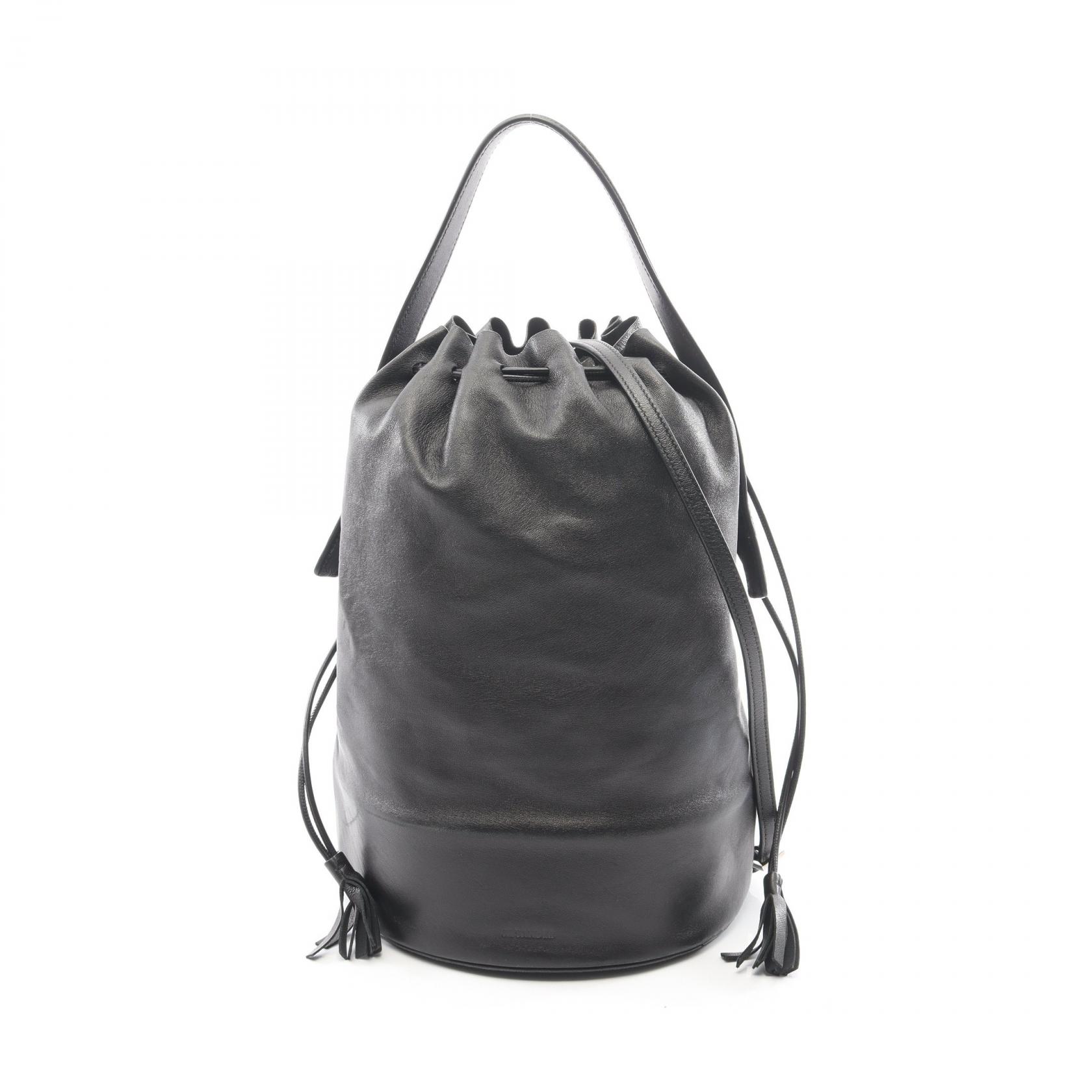 ジルサンダー JIL SANDER ドローストリング フリンジ 2WAY ショルダーバッグ バッグ レザー ブラック系 【中古】|RECLO(リクロ)店