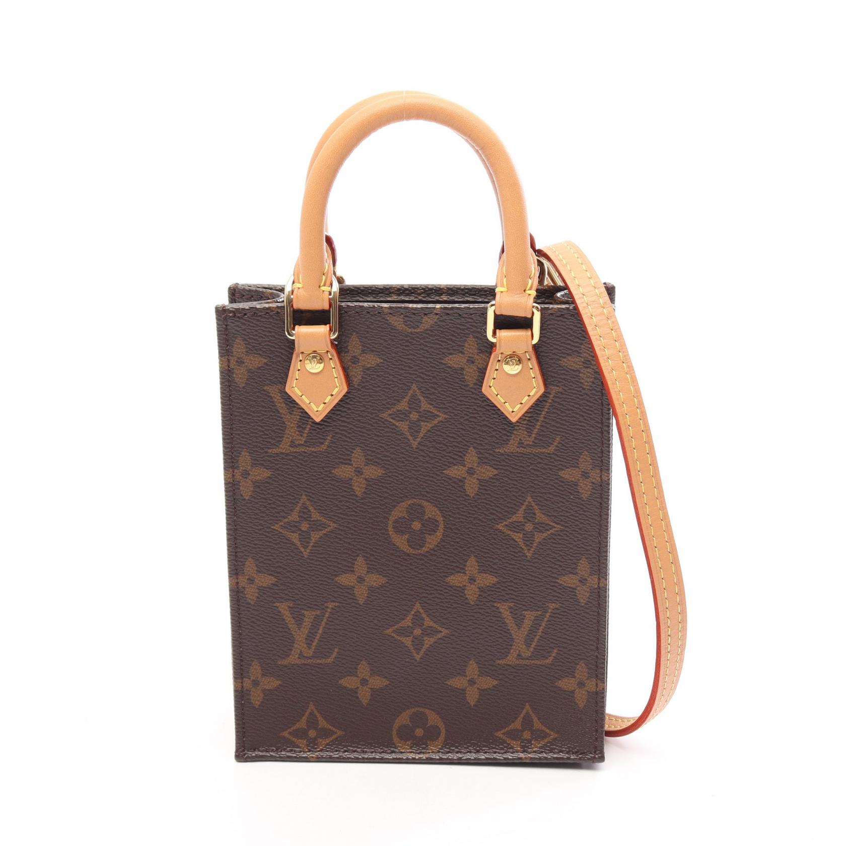 【10%OFFクーポン 7/21 10時~7/26 9:59】ルイ・ヴィトン LOUIS VUITTON プティット サックプラ 2WAY ハンドバッグ バッグ PVCコーティングキャンバス レザー モノグラム ブラウン系 M69442 【中古】|RECLO(リクロ)店