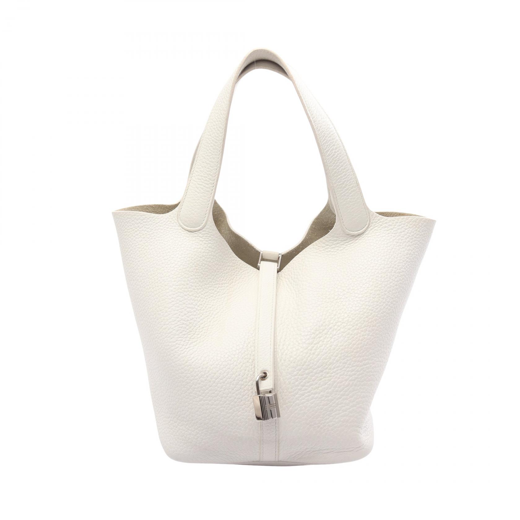 【10%OFFクーポン 7/21 10時~7/26 9:59】エルメス HERMES ピコタンロックMM ハンドバッグ バッグ レザー トリヨンクレマンス ホワイト系 【中古】|RECLO(リクロ)店