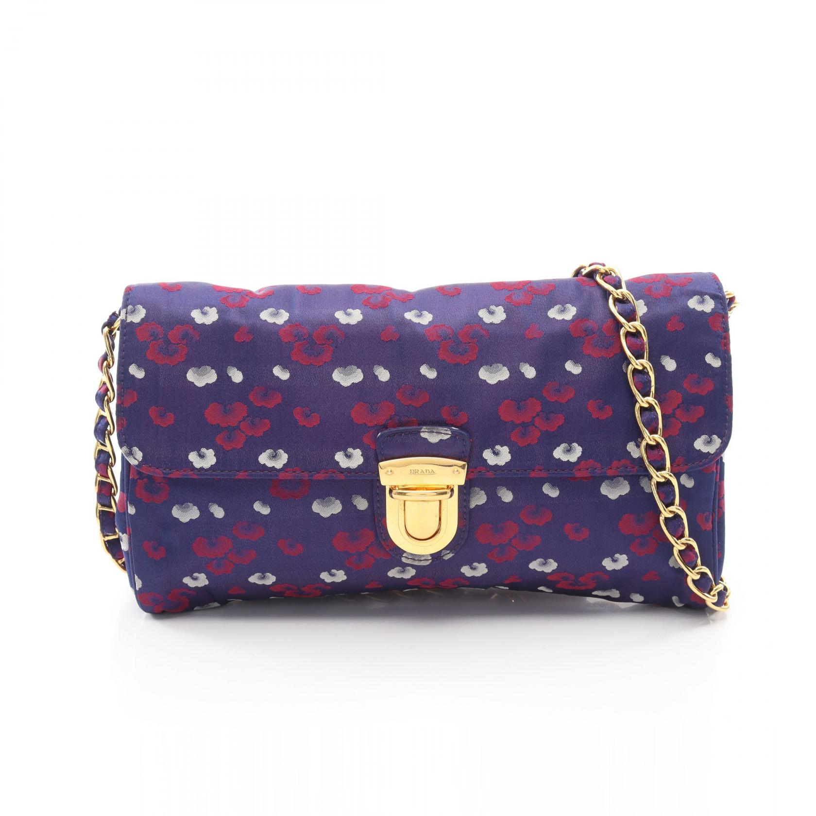【10%OFFクーポン 7/21 10時~7/26 9:59】プラダ PRADA ショルダーバッグ バッグ ナイロン ネイビー系 / レッド系 / ホワイト系 BP0584 【中古】|RECLO(リクロ)店