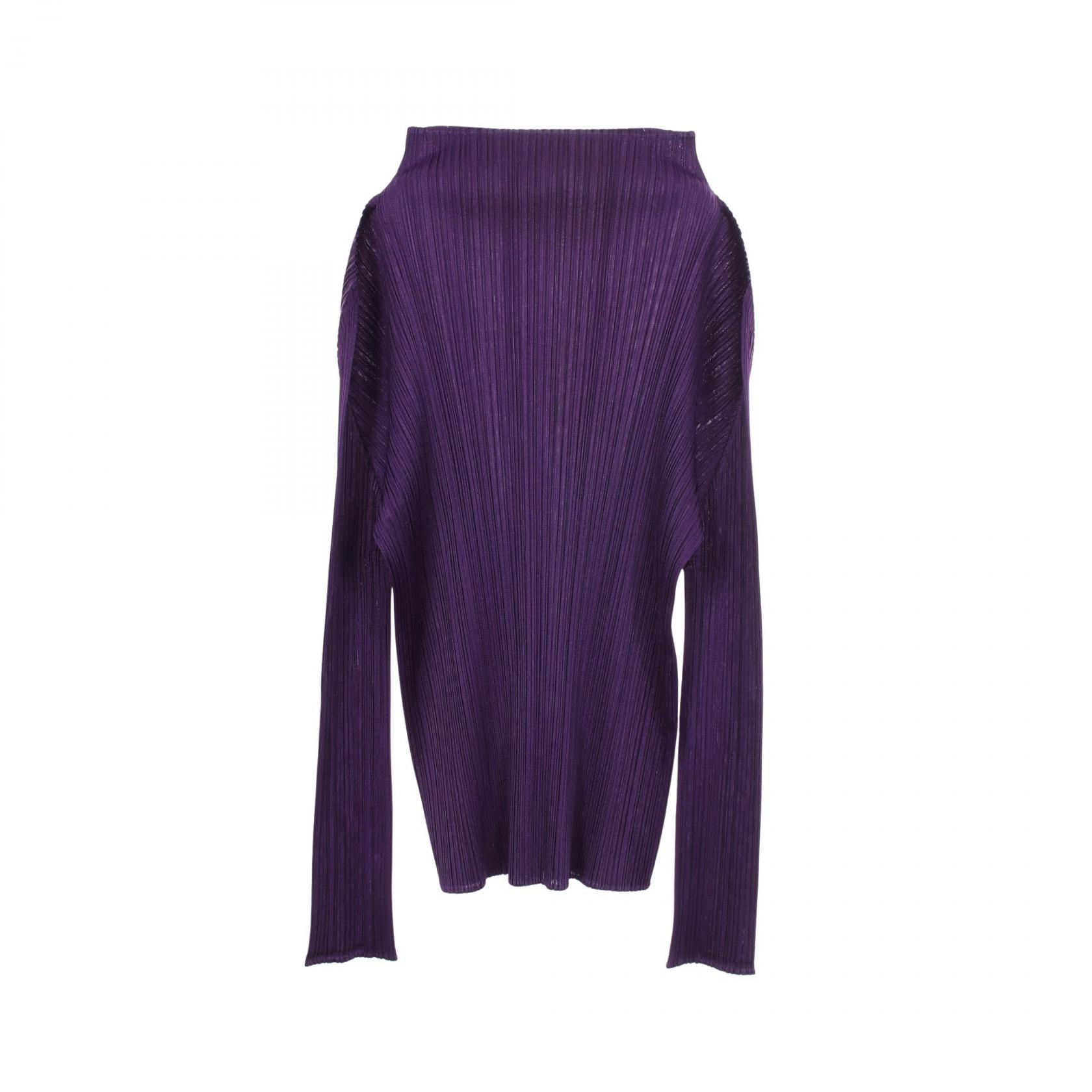 プリーツプリーズ PLEATS PLEASE プリーツ ハイネック カットソー 衣料品 トップス ポリエステル パープル系 【中古】|RECLO(リクロ)店