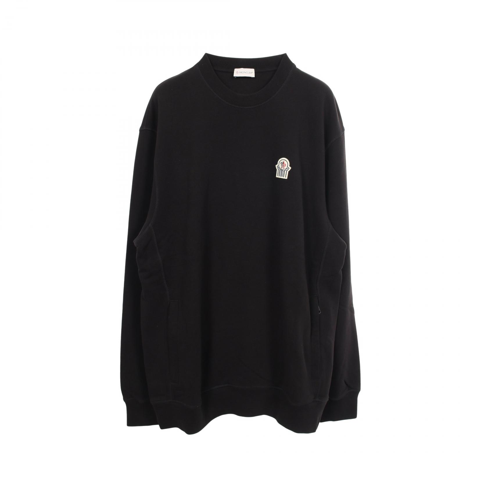 【10%OFFクーポン 7/21 10時～7/26 9:59】モンクレール MONCLER Genius &times; GENTLE MONSTER クルーネック スウェット 衣料品 トップス コットン ブラック系 8G00001 【中古】｜RECLO（リクロ）店