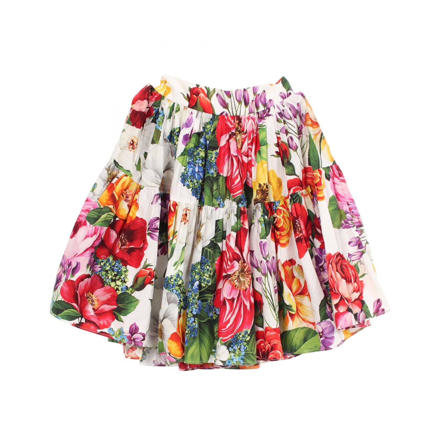 【10%OFFクーポン 7/21 10時～7/26 9:59】ドルチェアンドガッバーナ DOLCE & GABBANA 花柄 スカート 衣料品 ボトムス コットン ホワイト系 / マルチカラー F4BIXT HS5F9 【中古】｜RECLO（リクロ）店