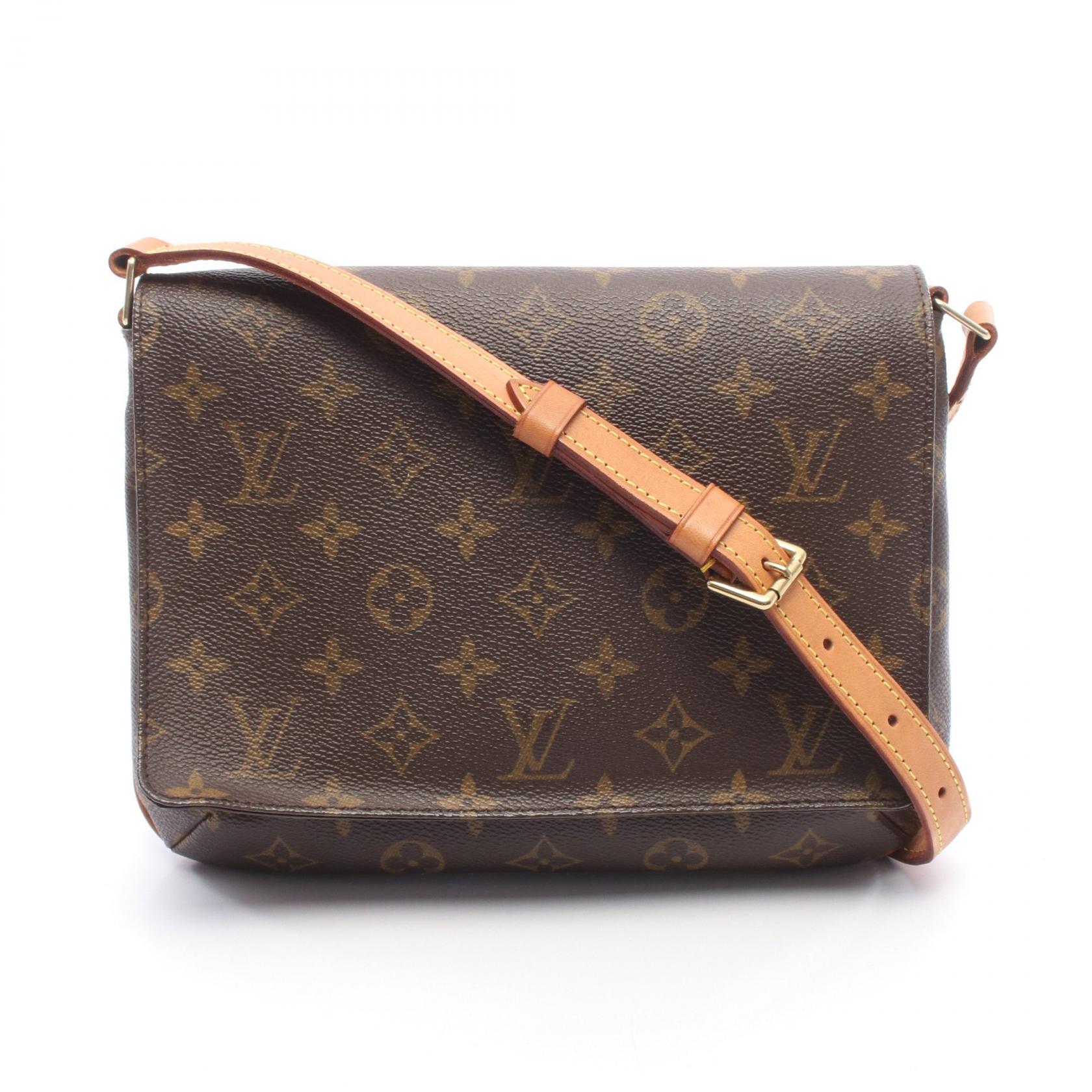 【10%OFFクーポン 7/21 10時~7/26 9:59】ルイ・ヴィトン LOUIS VUITTON ミュゼットタンゴ ショートストラップ モノグラム ショルダーバッグ バッグ PVCコーティングキャンバス レザー ブラウン系 M51257 【中古】|RECLO(リクロ)店