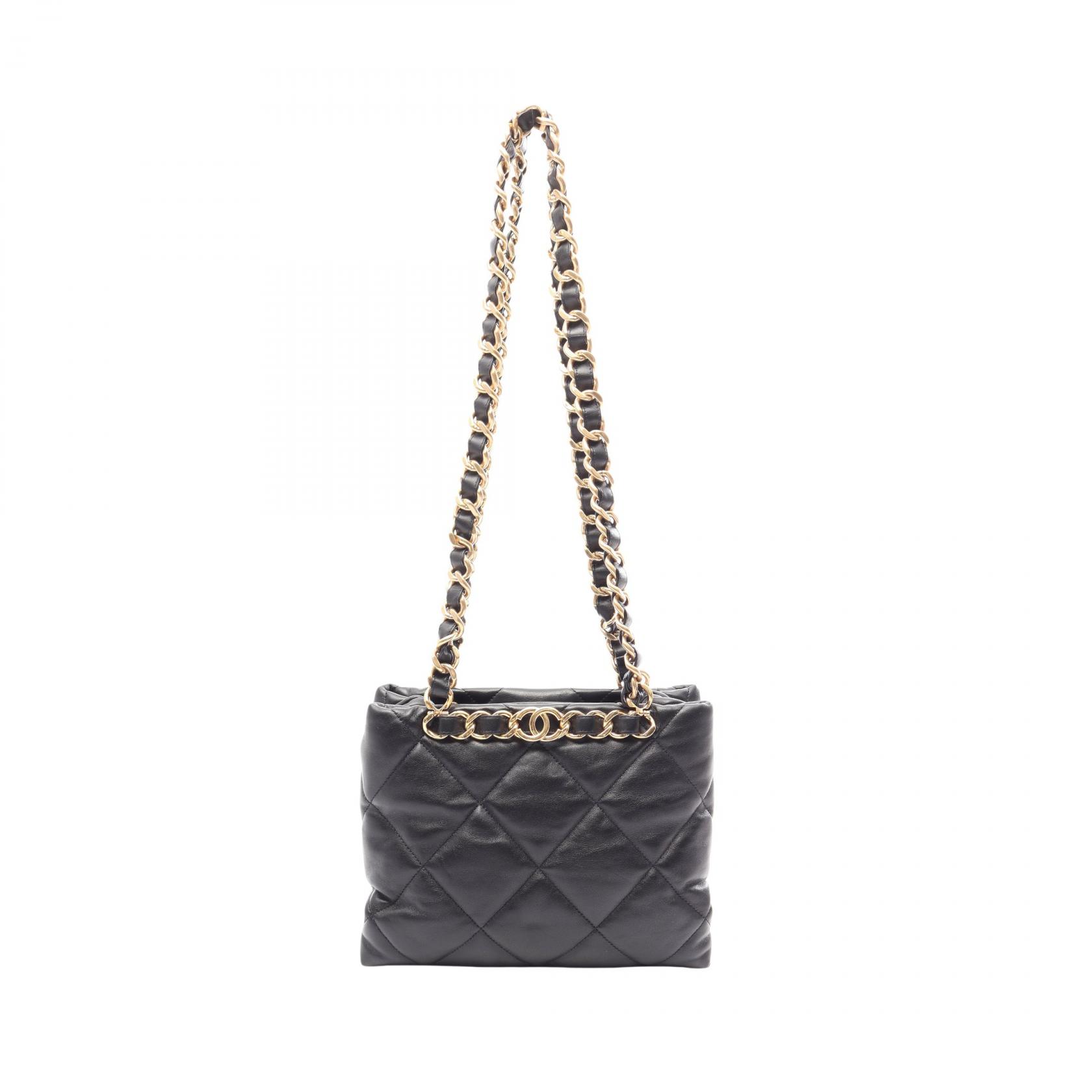 【10%OFFクーポン 7/21 10時～7/26 9:59】シャネル CHANEL マトラッセ スモール ショッピング トートバッグ バッグ ラムスキン（羊革） ブラック系 AS3502 【中古】｜RECLO（リクロ）店