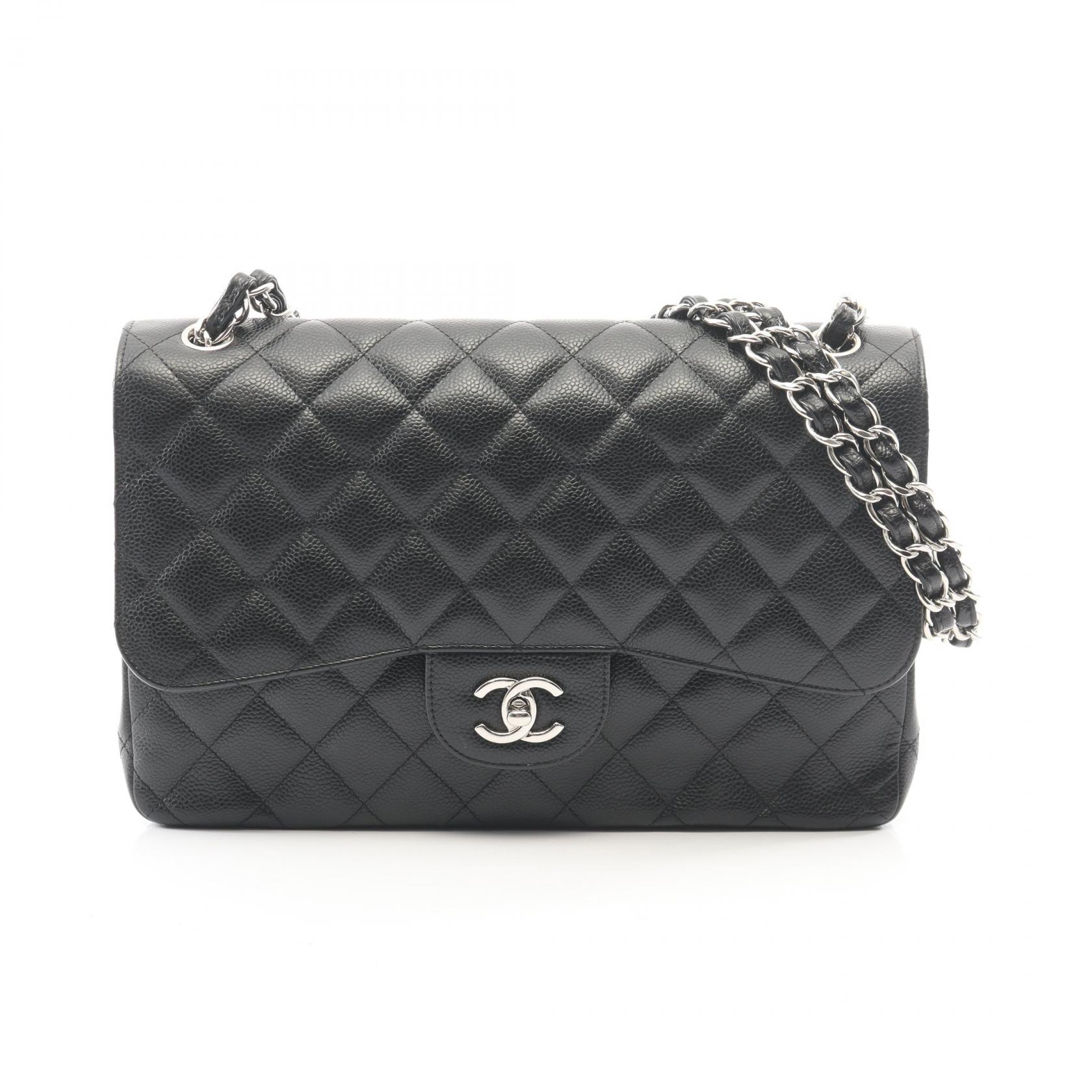【10%OFFクーポン 7/21 10時~7/26 9:59】シャネル CHANEL デカマトラッセ30 クラシック ラージ Wフラップ ショルダーバッグ バッグ キャビアスキン(グレインドカーフ) ブラック系 【中古】|RECLO(リクロ)店