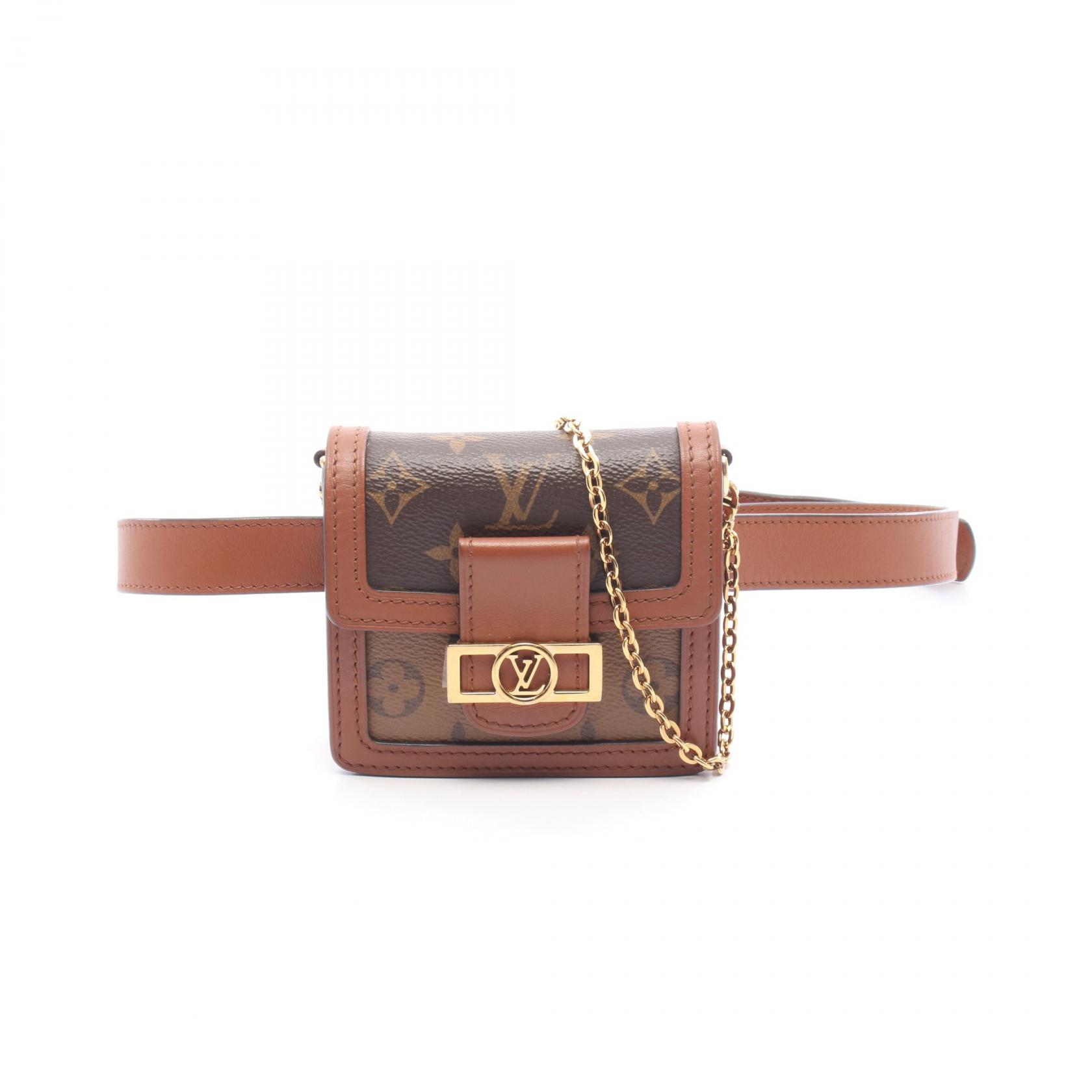 【10%OFFクーポン 7/21 10時～7/26 9:59】ルイ・ヴィトン LOUIS VUITTON バムバッグ ドーフィーヌBB 2WAY ウエストバッグ ボディバッグ バッグ PVCコーティングキャンバス レザー モノグラム・リバース ブラウン系 M68621 【中古】｜RECLO（リクロ）店