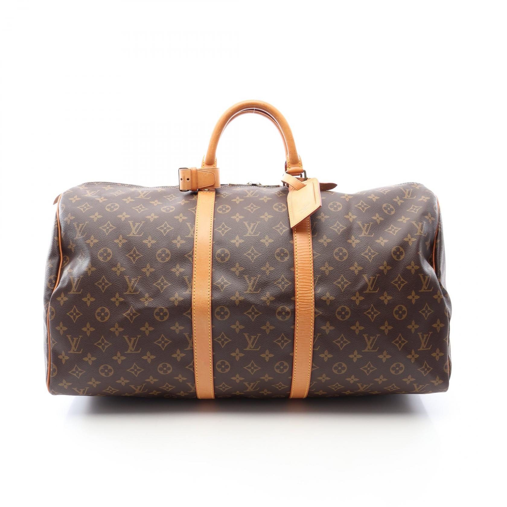 【10%OFFクーポン 7/21 10時~7/26 9:59】ルイ・ヴィトン LOUIS VUITTON キーポル55 ボストンバッグ バッグ PVCコーティングキャンバス レザー モノグラム ブラウン系 M41424 【中古】|RECLO(リクロ)店
