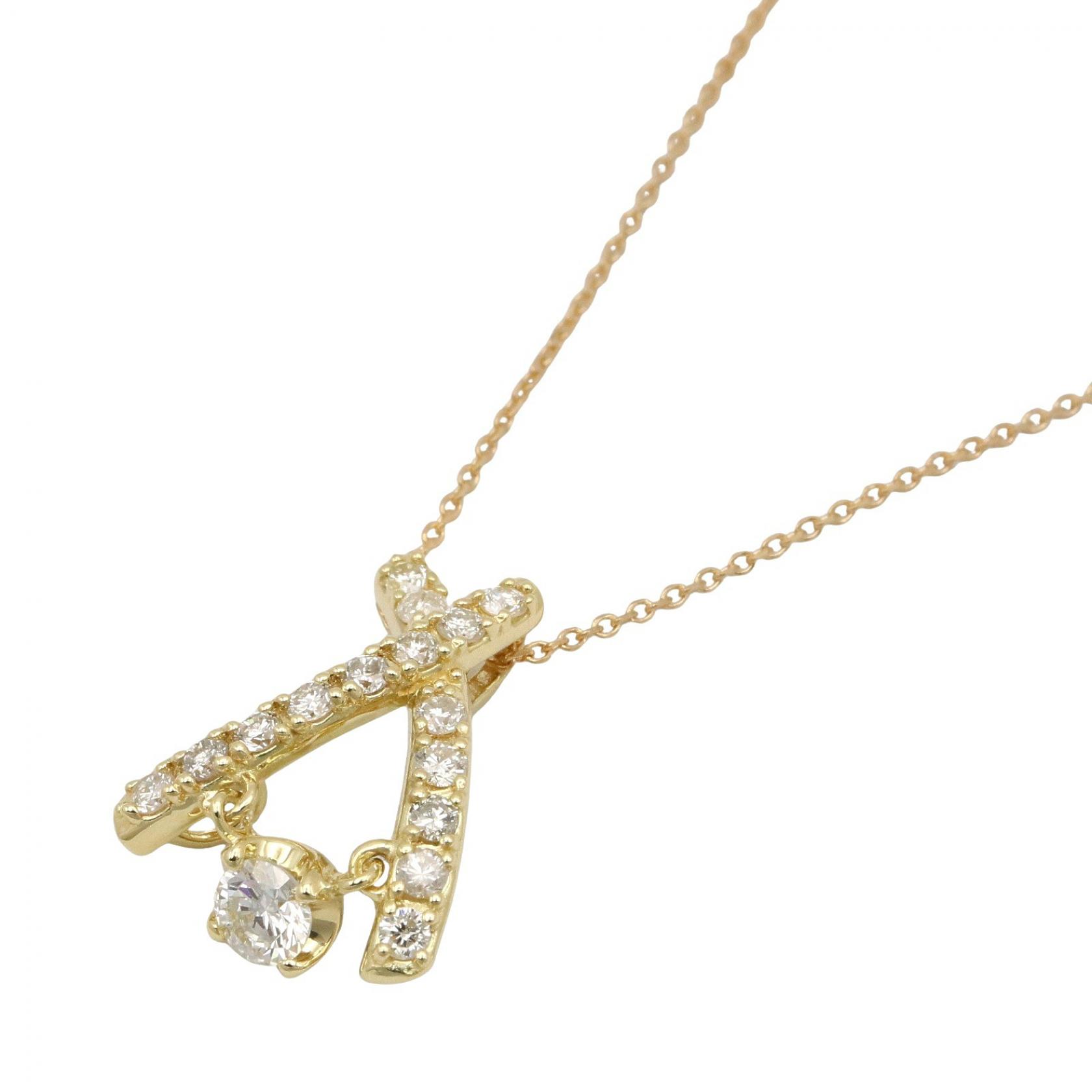 【10%OFFクーポン 7/21 10時~7/26 9:59】ジュエリー JEWELRY ダイヤ ネックレス ネックレス ジュエリー K18(イエローゴールド) ダイヤモンド クリア系 / ゴールド系 ダイヤ 3.6g 【中古】|RECLO(リクロ)店