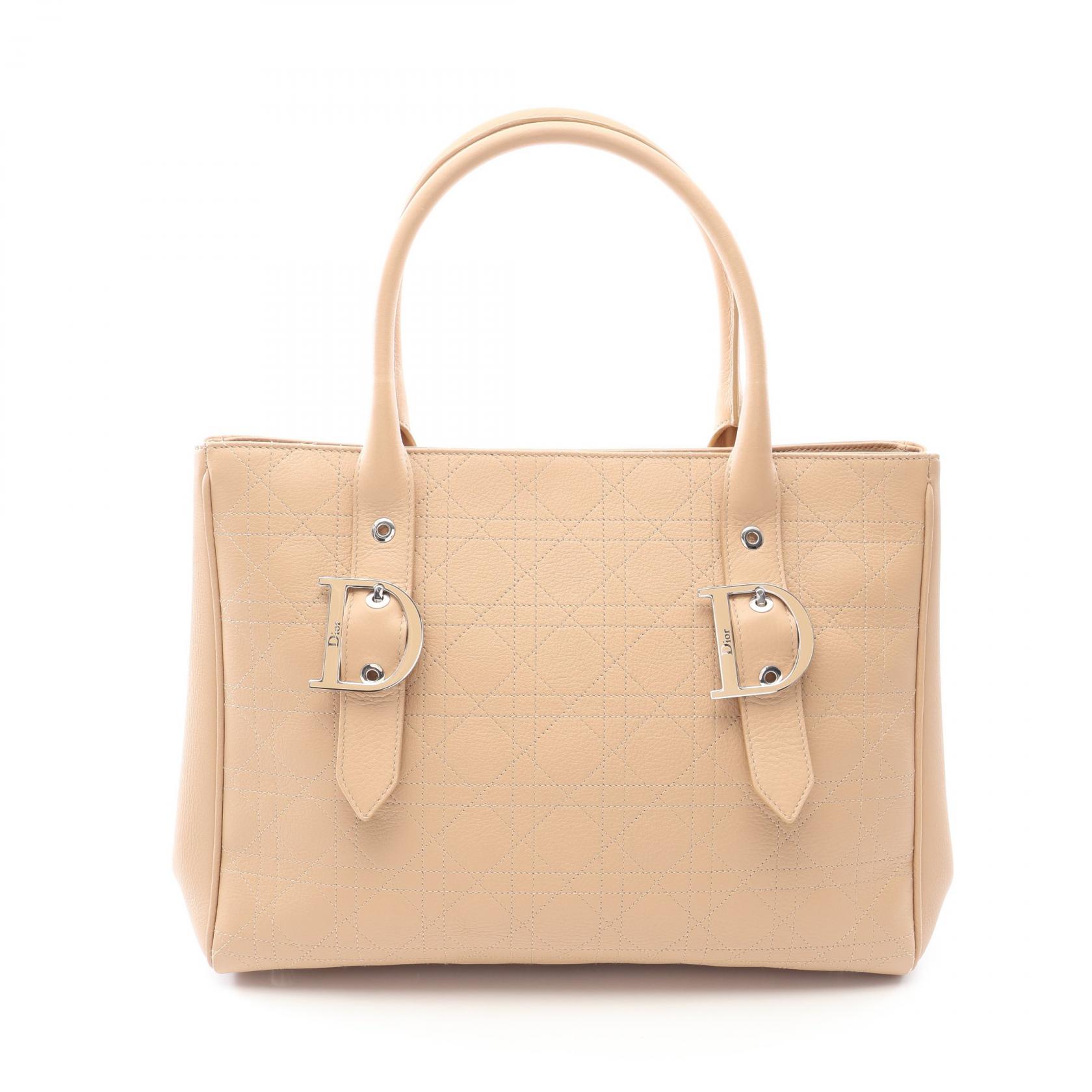 【10%OFFクーポン 7/21 10時～7/26 9:59】ディオール Dior カナージュ トートバッグ バッグ レザー ベージュ系 【中古】｜RECLO（リクロ）店