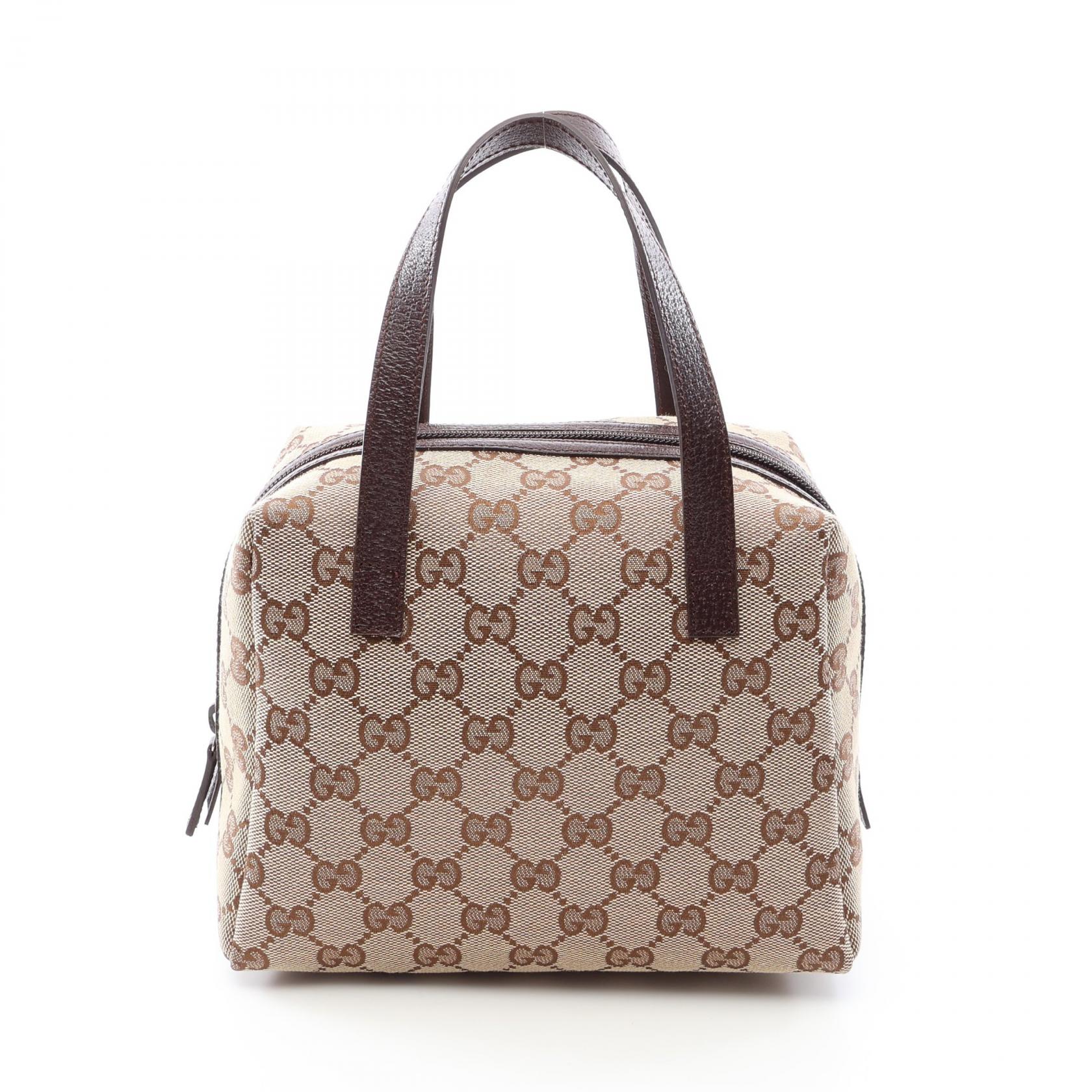 【全品ポイント11倍｜7/30 0:00-23:59】グッチ GUCCI GGキャンバス ハンドバッグ バッグ キャンバス レザー ベージュ系 / ブラウン系 124542 【中古】｜RECLO（リクロ）店