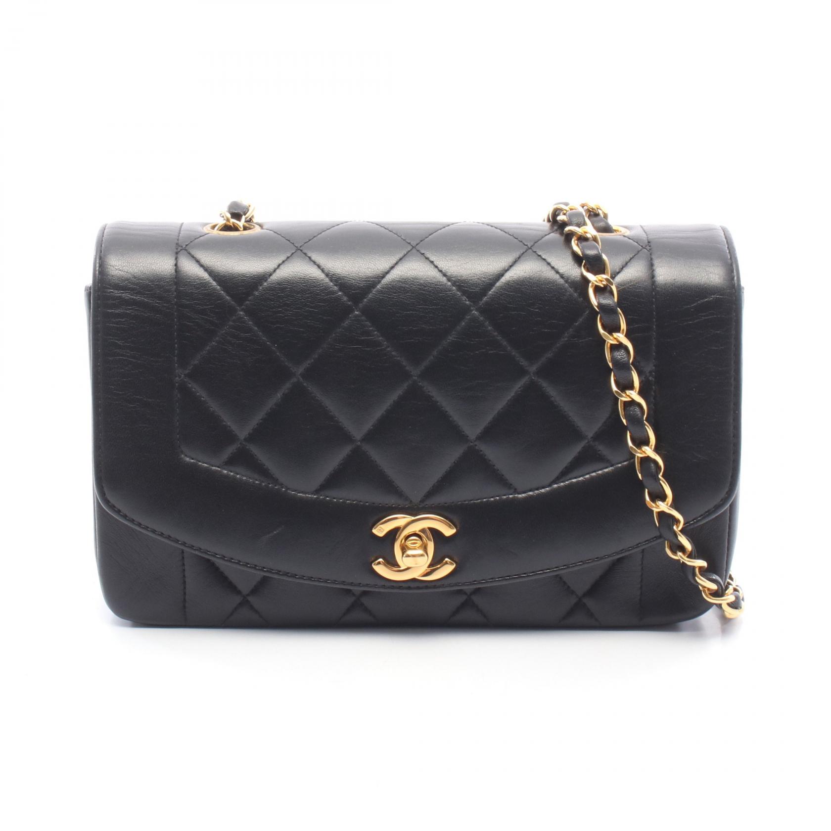 【10%OFFクーポン 7/21 10時~7/26 9:59】シャネル CHANEL マトラッセ ダイアナフラップ ショルダーバッグ バッグ ラムスキン(羊革) ブラック系 A01164 【中古】|RECLO(リクロ)店