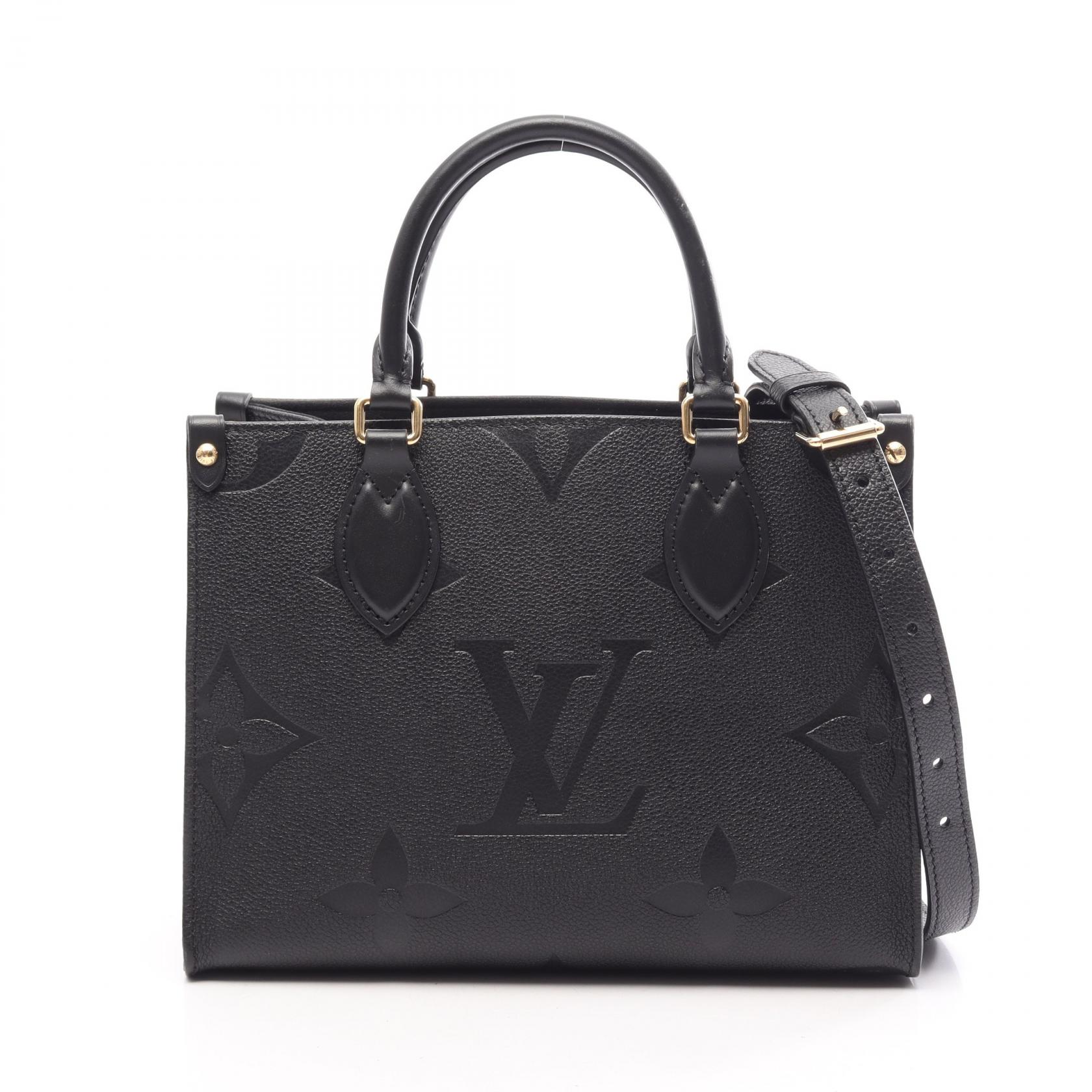 【10%OFFクーポン 7/18 0時～7/21 9:59】ルイ・ヴィトン LOUIS VUITTON オンザゴーPM 2WAY ハンドバッグ バッグ レザー モノグラム・アンプラント ブラック系 M45653 【中古】｜RECLO（リクロ）店
