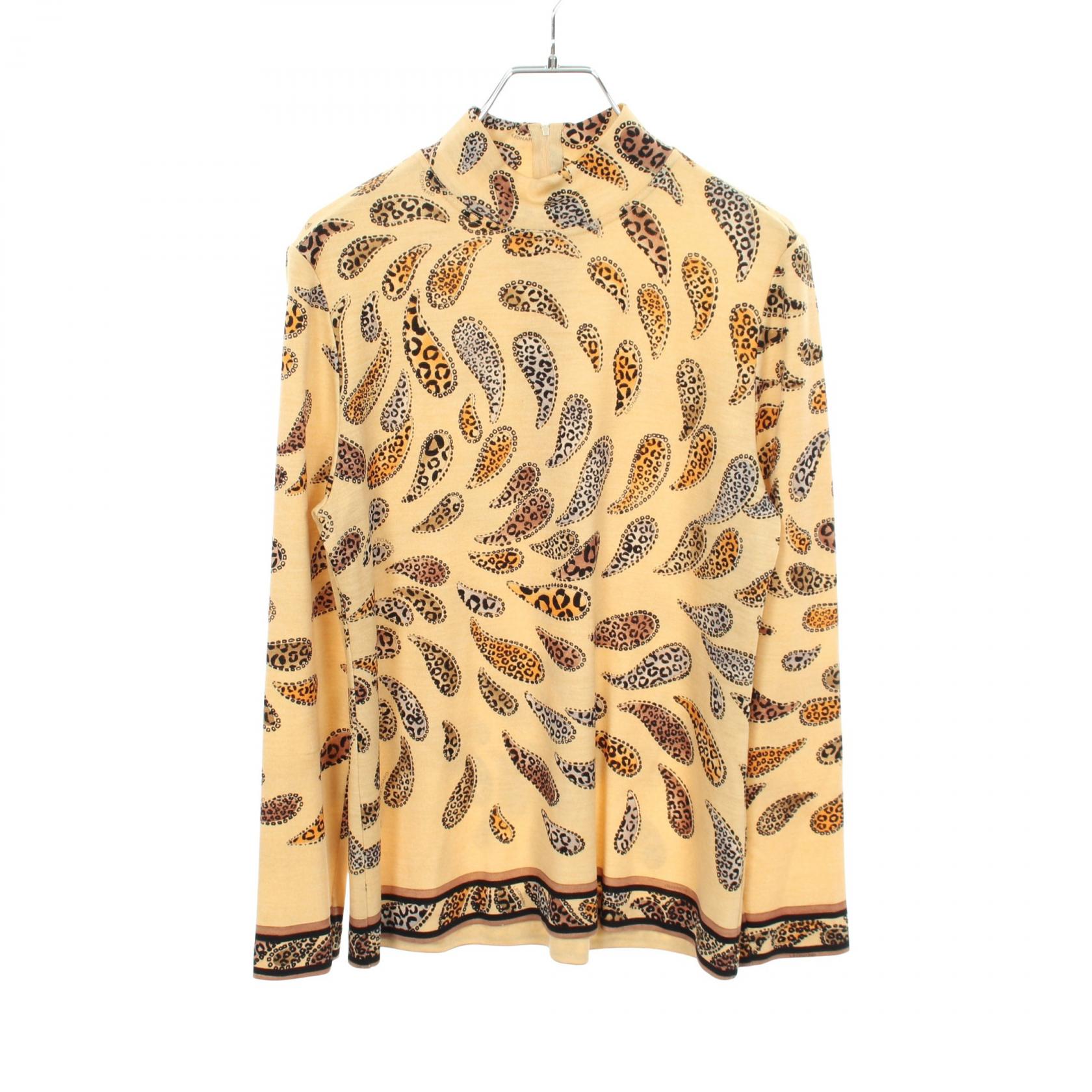 レオナールファッション LEONARD FASHION レオパード カットソー 衣料品 トップス ウール ベージュ系 / ブラウン系 / ブラック系 0369993 【中古】|RECLO(リクロ)店