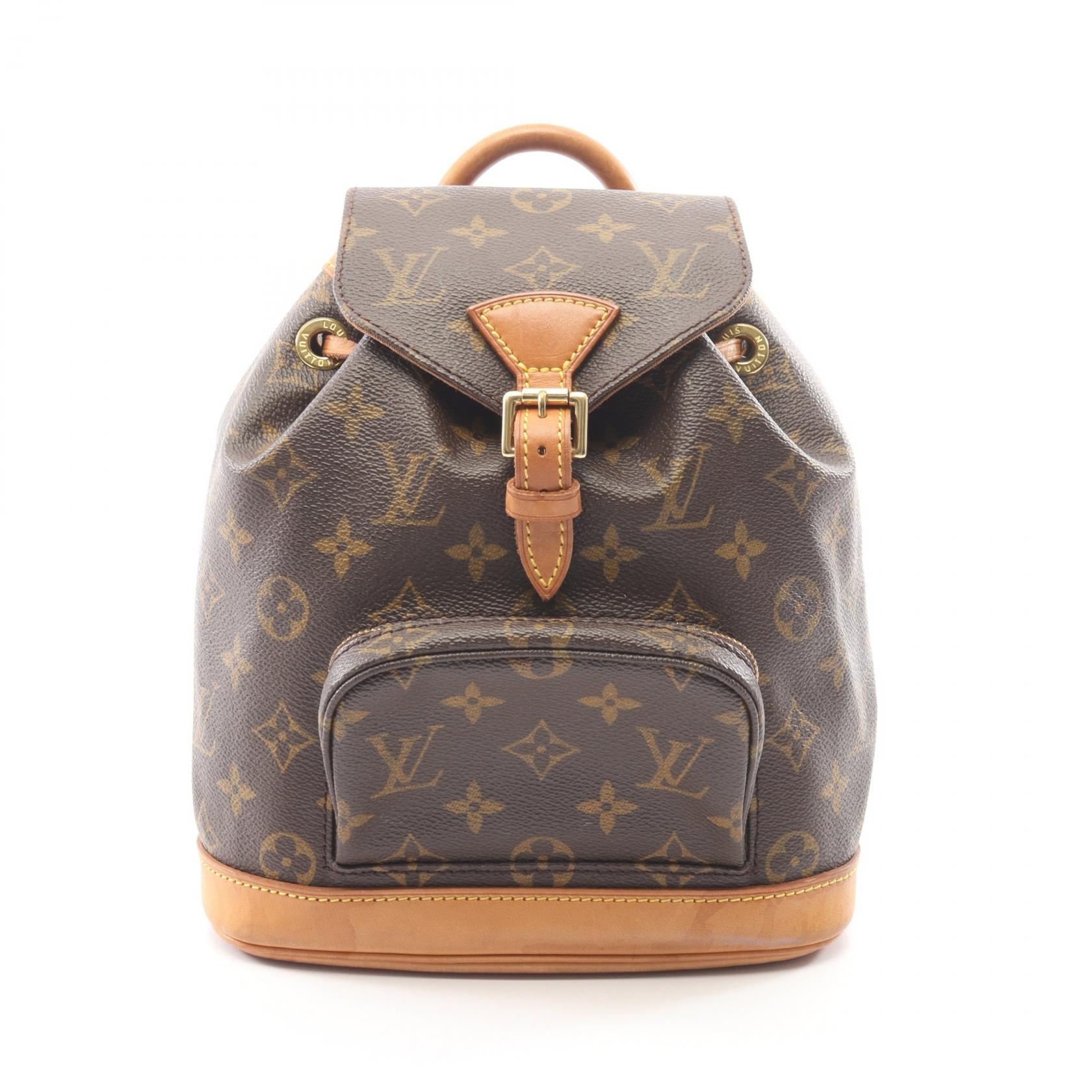 【10%OFFクーポン 7/21 10時~7/26 9:59】ルイ・ヴィトン LOUIS VUITTON ミニモンスリ モノグラム リュックサック バックパック バッグ PVCコーティングキャンバス レザー ブラウン系 M51137 【中古】|RECLO(リクロ)店