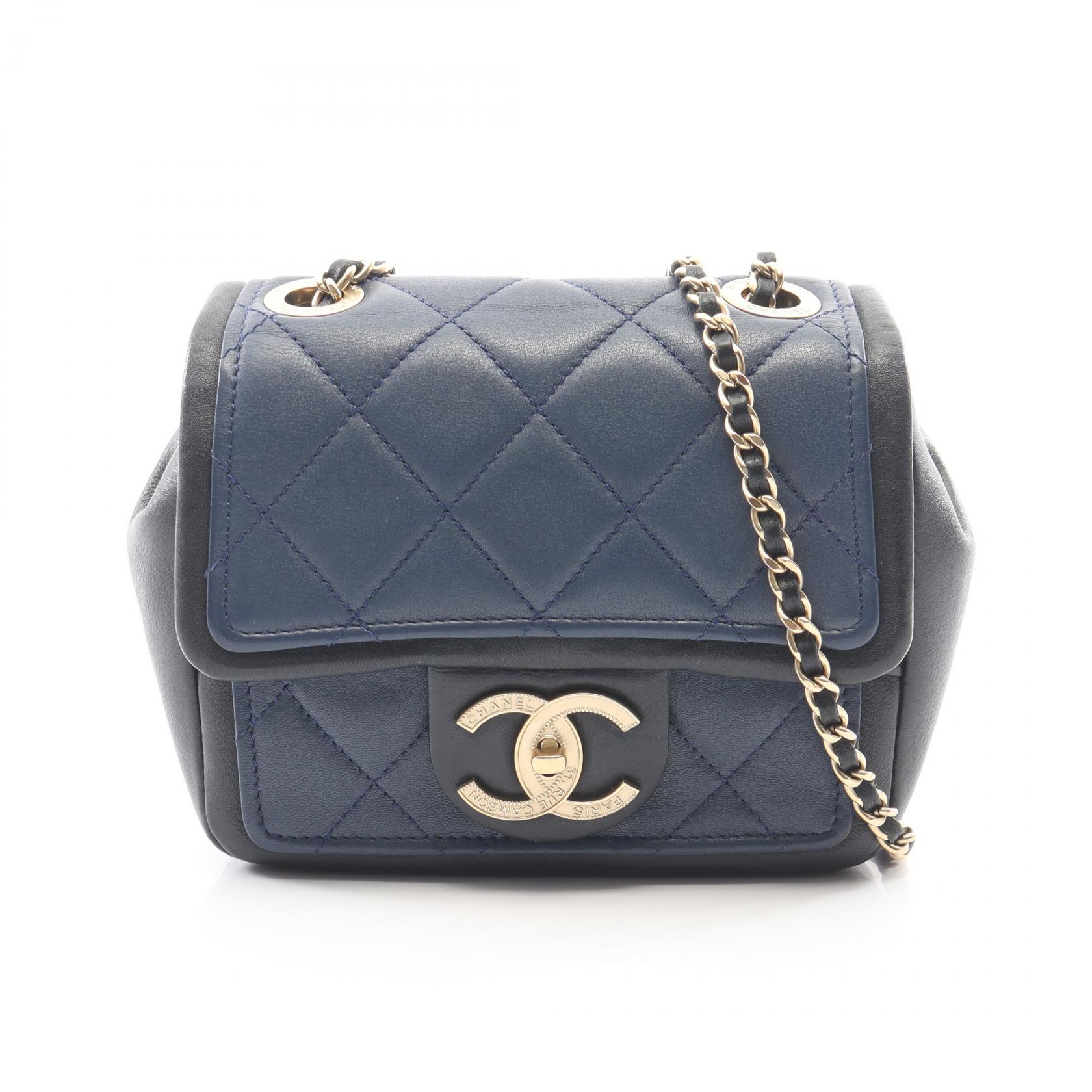 【10%OFFクーポン 7/21 10時~7/26 9:59】シャネル CHANEL ミニ マトラッセ ショルダーバッグ バッグ ラムスキン(羊革) ブルー系 / ネイビー系 A92210 【中古】|RECLO(リクロ)店