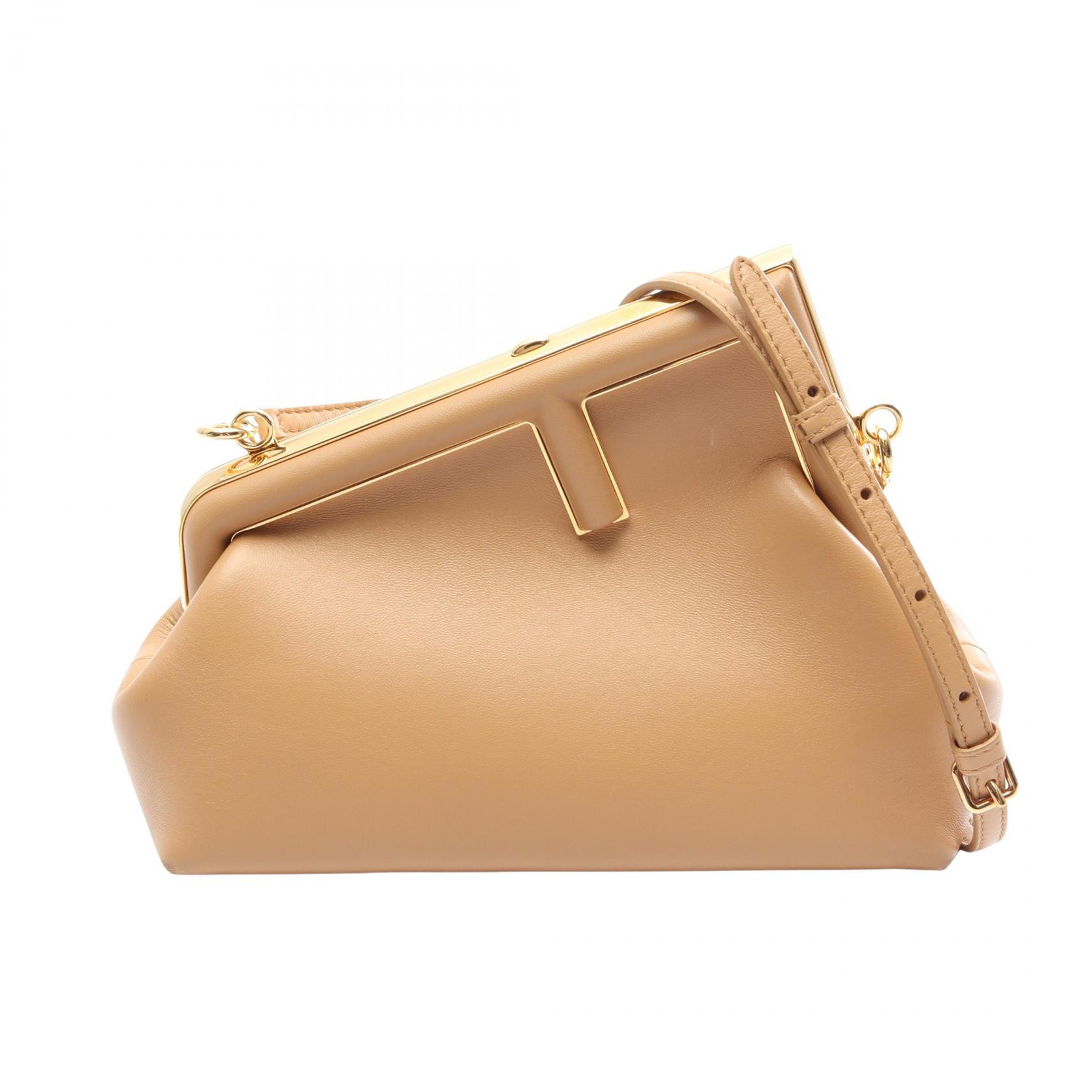 【10%OFFクーポン 7/21 10時~7/26 9:59】フェンディ FENDI ファースト スモール クラッチバッグ ショルダーバッグ バッグ レザー ブラウン系 8BP129 ABVE 【中古】|RECLO(リクロ)店