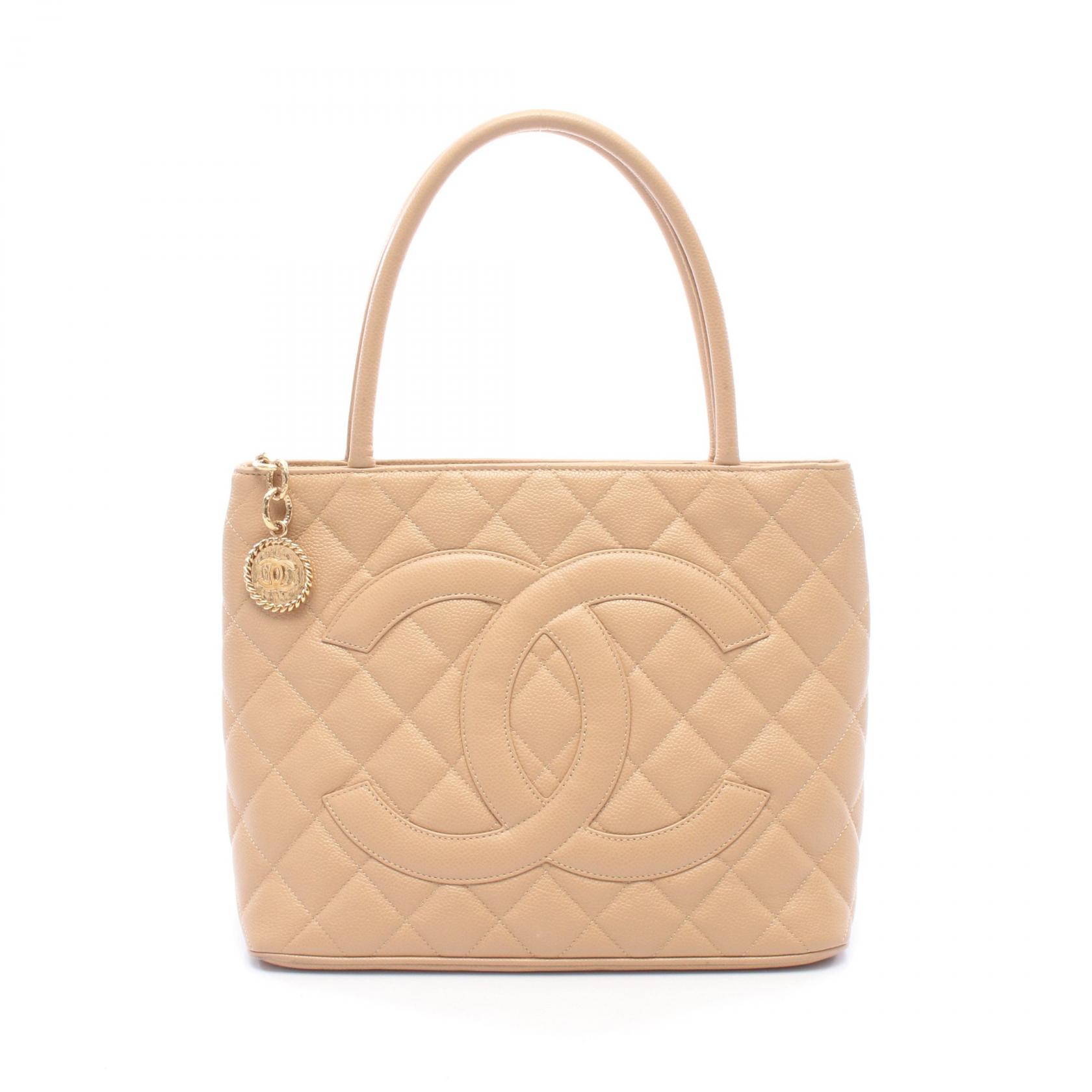 【10%OFFクーポン 7/21 10時～7/26 9:59】シャネル CHANEL 復刻トート トートバッグ バッグ キャビアスキン(グレインドカーフ) ベージュ系 A01804 【中古】｜RECLO（リクロ）店 165,000円