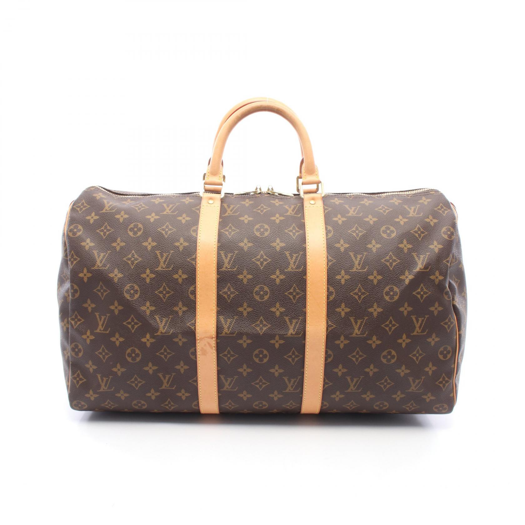 【10%OFFクーポン 7/21 10時～7/26 9:59】ルイ・ヴィトン LOUIS VUITTON キーポル50 ボストンバッグ バッグ PVCコーティングキャンバス レザー モノグラム ブラウン系 M41426 【中古】｜RECLO（リクロ）店 84,700円