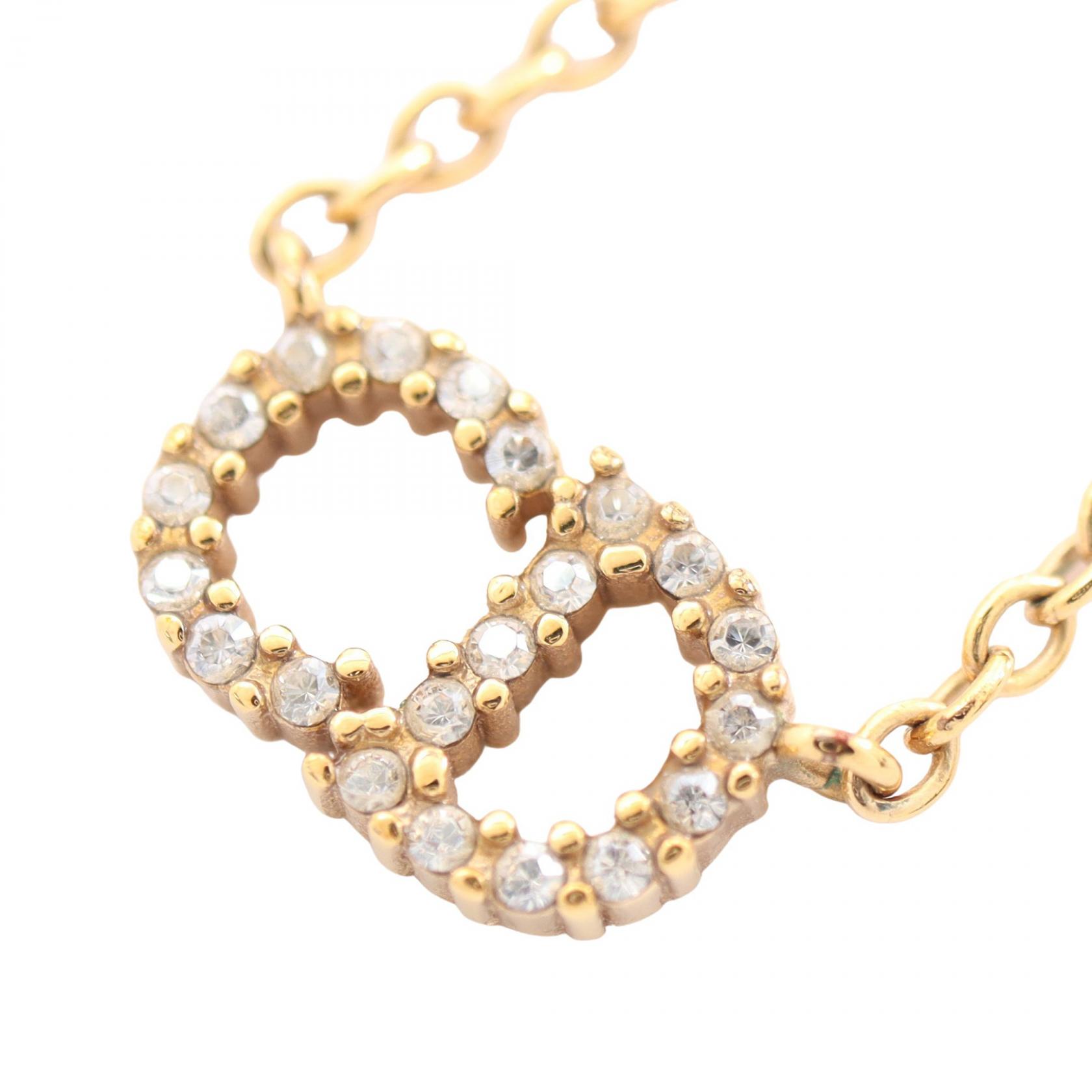 【10%OFFクーポン 7/21 10時~7/26 9:59】ディオール Dior CDロゴ ネックレス ジュエリー GP(ゴールドメッキ) ラインストーン ゴールド系 / クリア系 【中古】|RECLO(リクロ)店