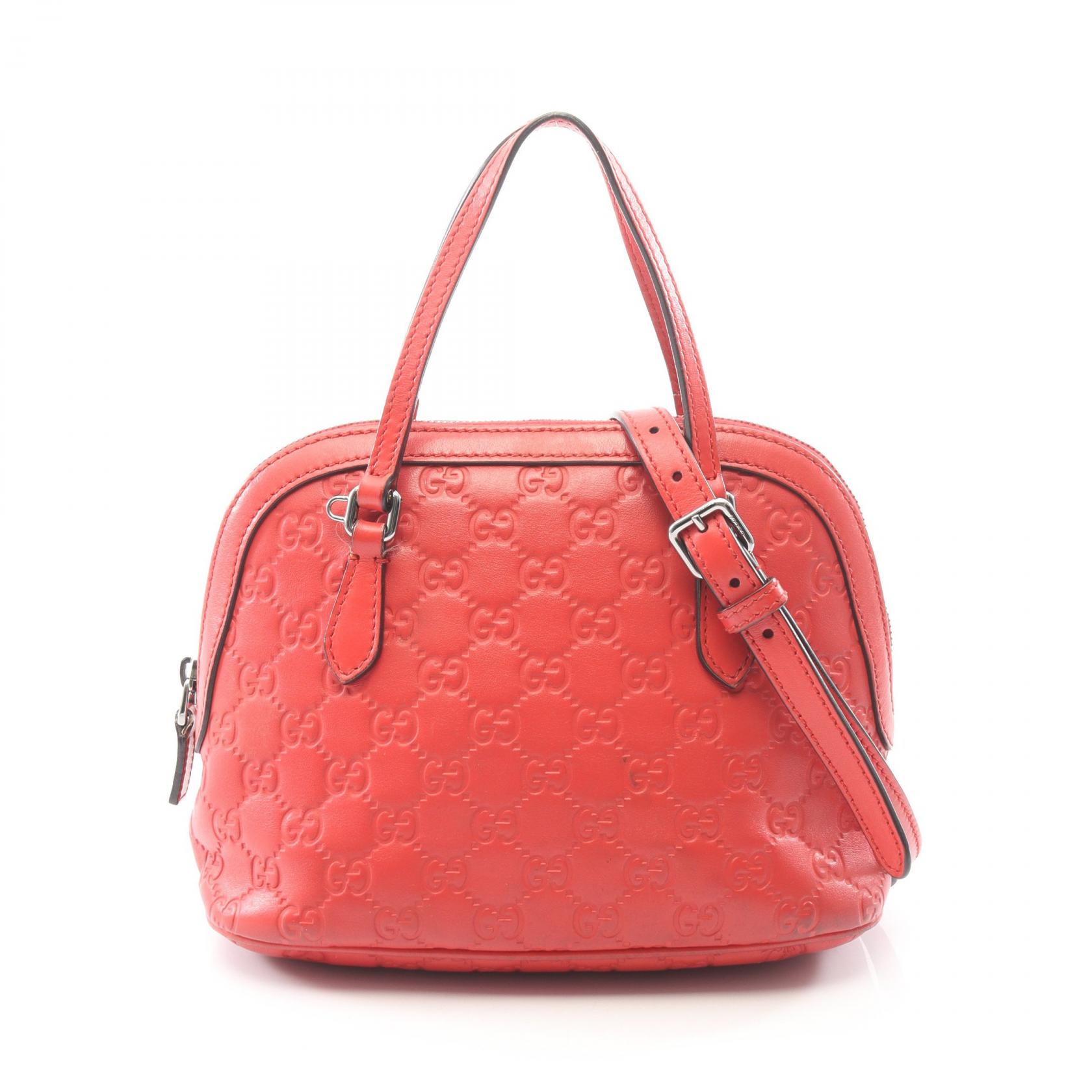 【10%OFFクーポン 7/21 10時~7/26 9:59】グッチ GUCCI グッチシマ 2WAY ハンドバッグ バッグ レザー レッド系 341504 【中古】|RECLO(リクロ)店