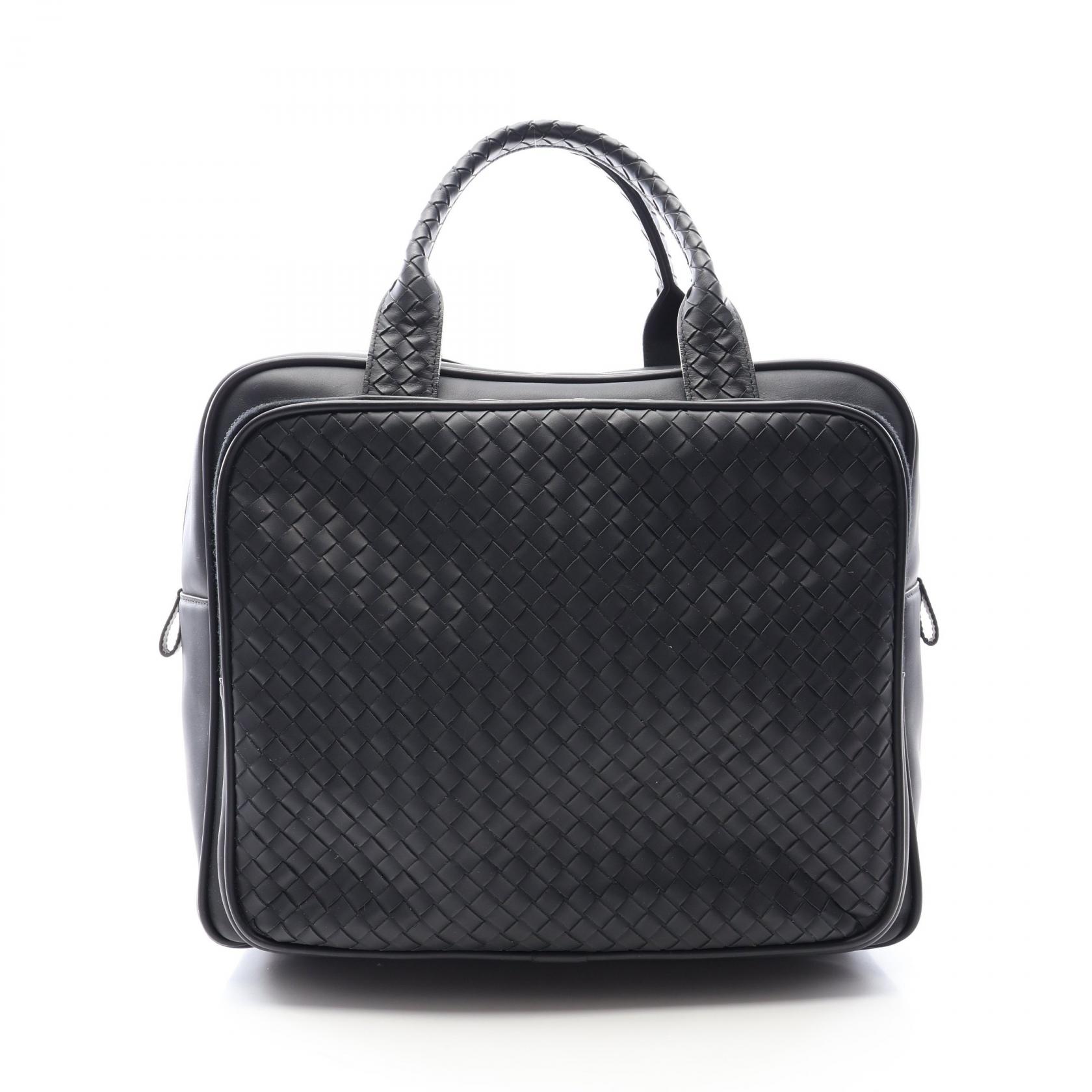 【10%OFFクーポン 7/18 0時～7/21 9:59】ボッテガヴェネタ BOTTEGA VENETA イントレチャート ビジネスバッグ バッグ レザー ブラック系 274546 V4651 【中古】｜RECLO（リクロ）店
