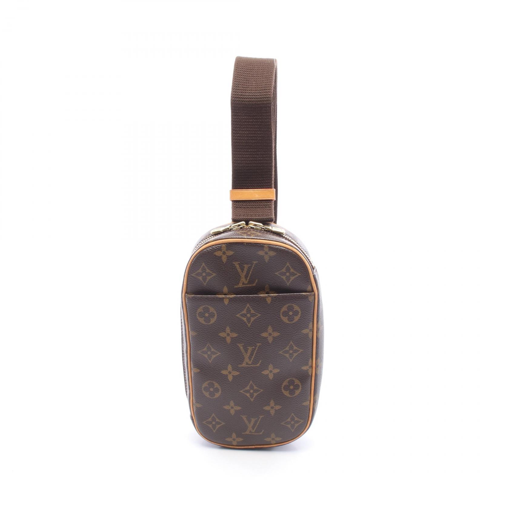 【10%OFFクーポン 7/21 10時～7/26 9:59】ルイ・ヴィトン LOUIS VUITTON ポシェットガンジュ ウエストバッグ ボディバッグ バッグ PVCコーティングキャンバス レザー モノグラム ブラウン系 M51870 【中古】｜RECLO（リクロ）店