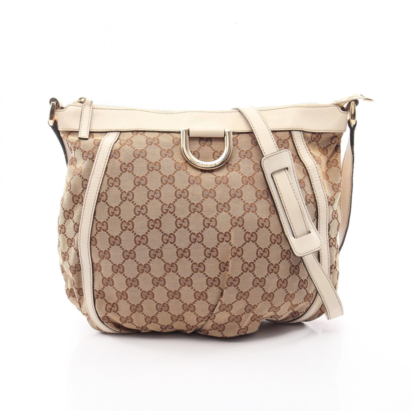 【10%OFFクーポン 7/21 10時~7/26 9:59】グッチ GUCCI アビー GGキャンバス ショルダーバッグ バッグ キャンバス レザー ベージュ系 / ホワイト系 204940 【中古】|RECLO(リクロ)店