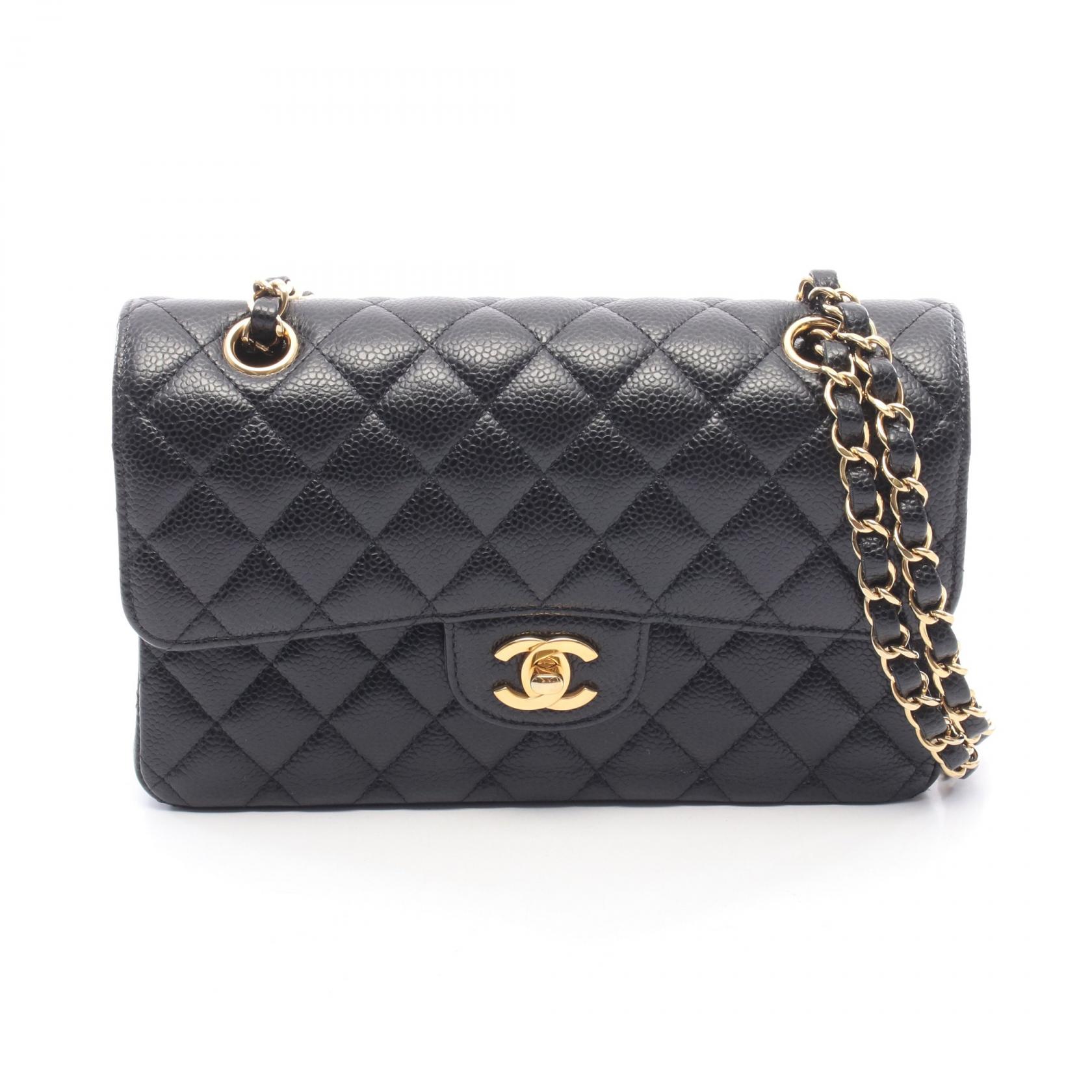 【10%OFFクーポン 7/21 10時~7/26 9:59】シャネル CHANEL マトラッセ Wフラップ ショルダーバッグ バッグ キャビアスキン(グレインドカーフ) ブラック系 【中古】|RECLO(リクロ)店