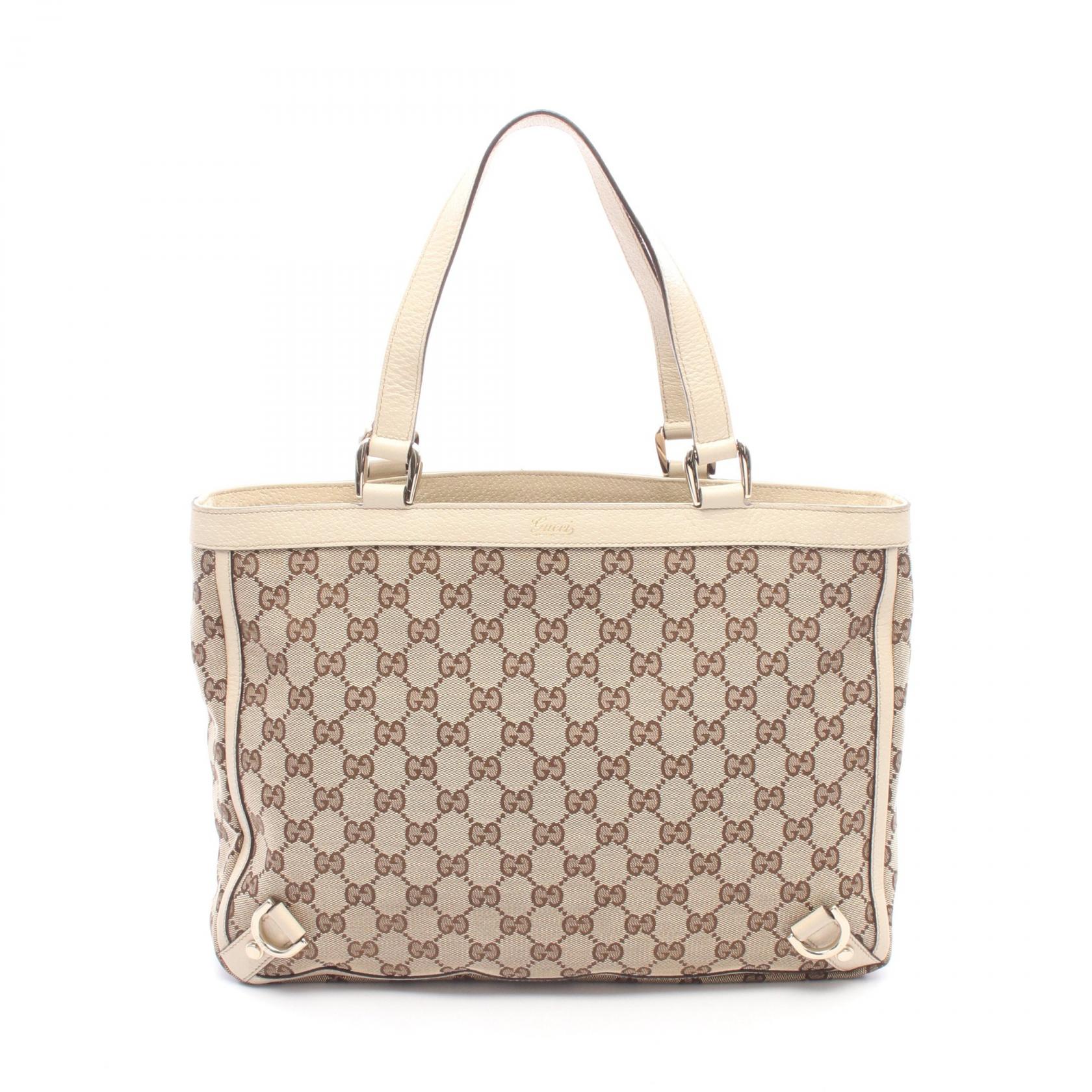 【10%OFFクーポン 7/21 10時~7/26 9:59】グッチ GUCCI アビー トートバッグ バッグ キャンバス レザー ベージュ系 / アイボリー系 170004 【中古】|RECLO(リクロ)店