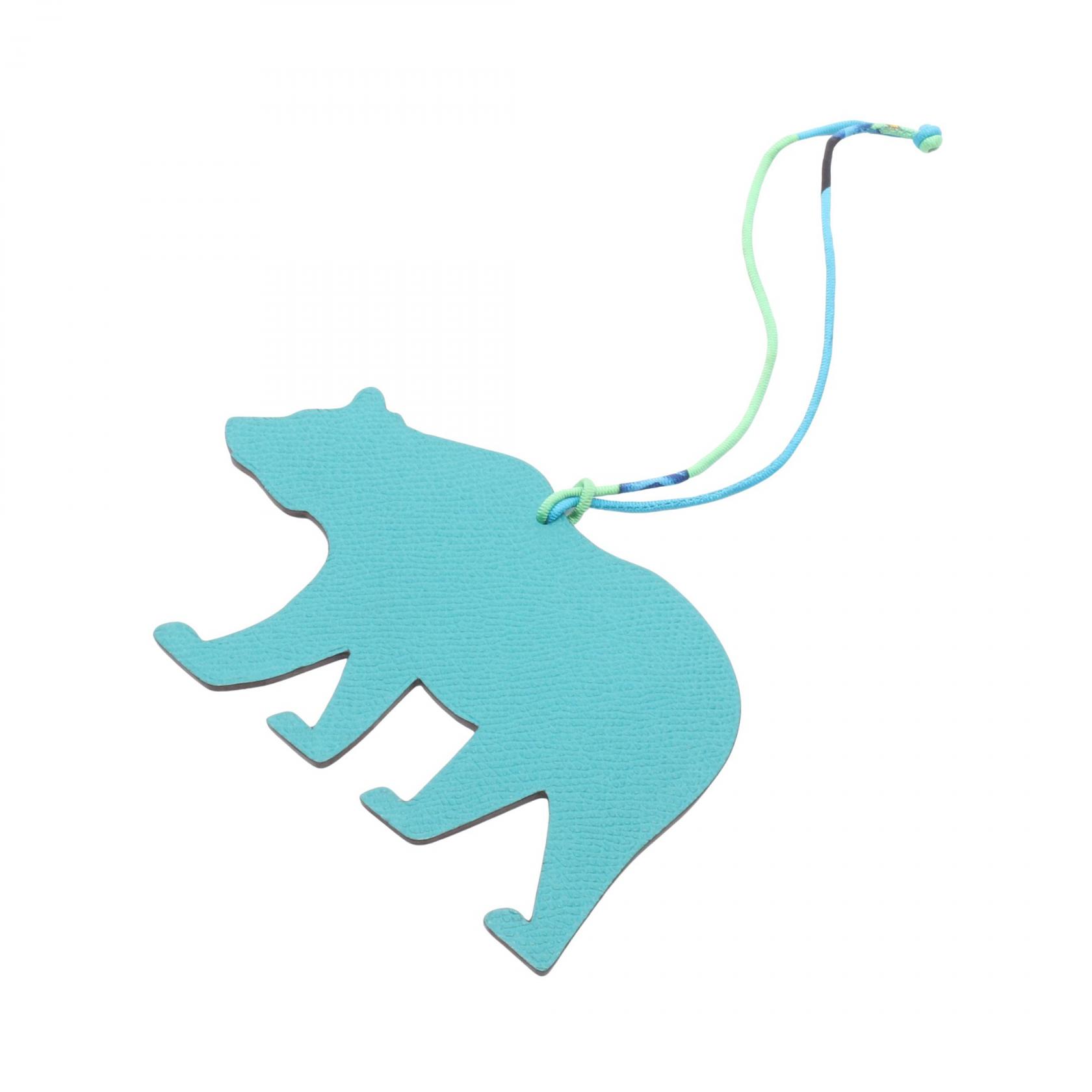 【10%OFFクーポン 7/21 10時~7/26 9:59】エルメス HERMES プティアッシュ ベアー ヴェールヴェローヌ ブルードプリュス チャーム アクセサリー ヴォーエプソン / トゴ ヴォーエプソン グリーン系 / ネイビー系 【中古】|RECLO(リクロ)店