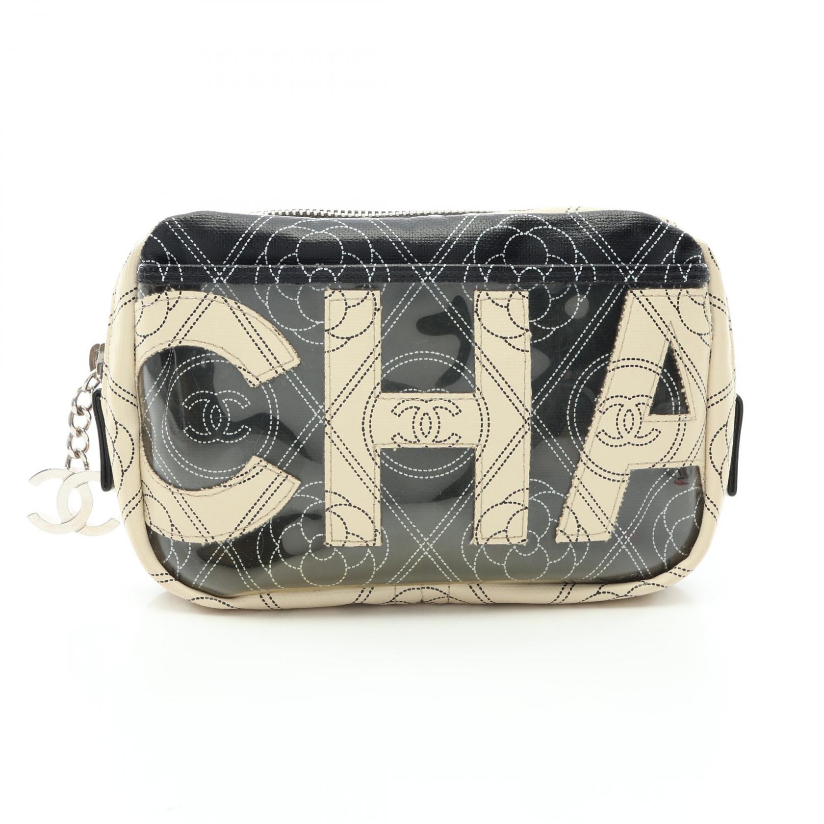 シャネル CHANEL カメリア ココマーク ポーチ バッグ PVCコーティング