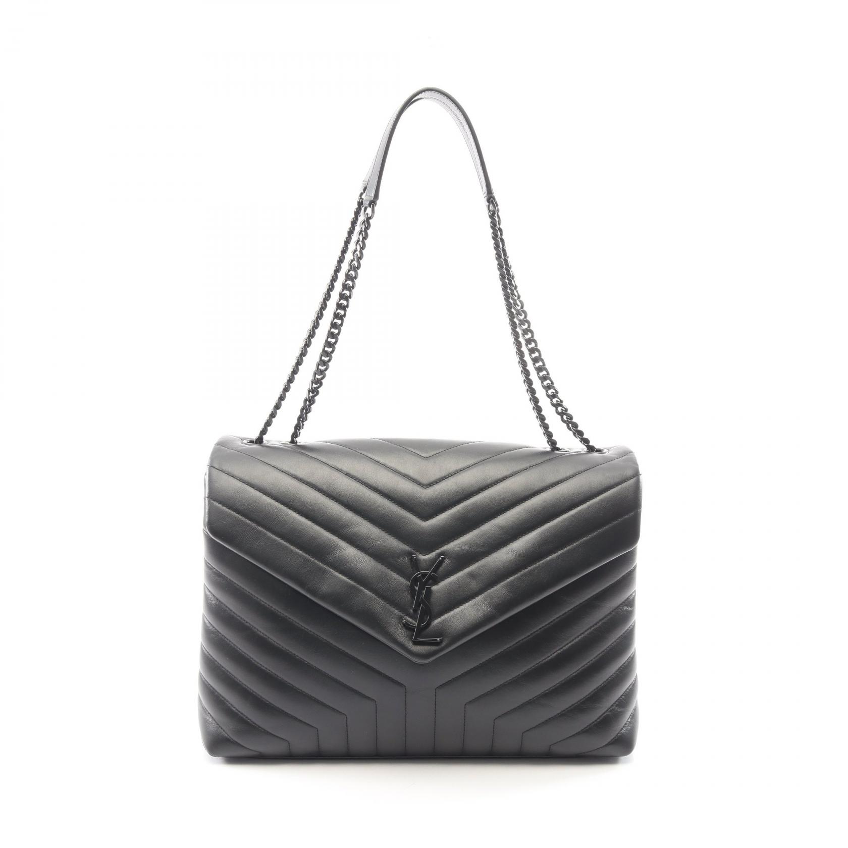 サンローランパリ SAINT LAURENT PARIS ルル ラージ ショルダーバッグ バッグ レザー ブラック系 【中古】｜RECLO（リクロ）店