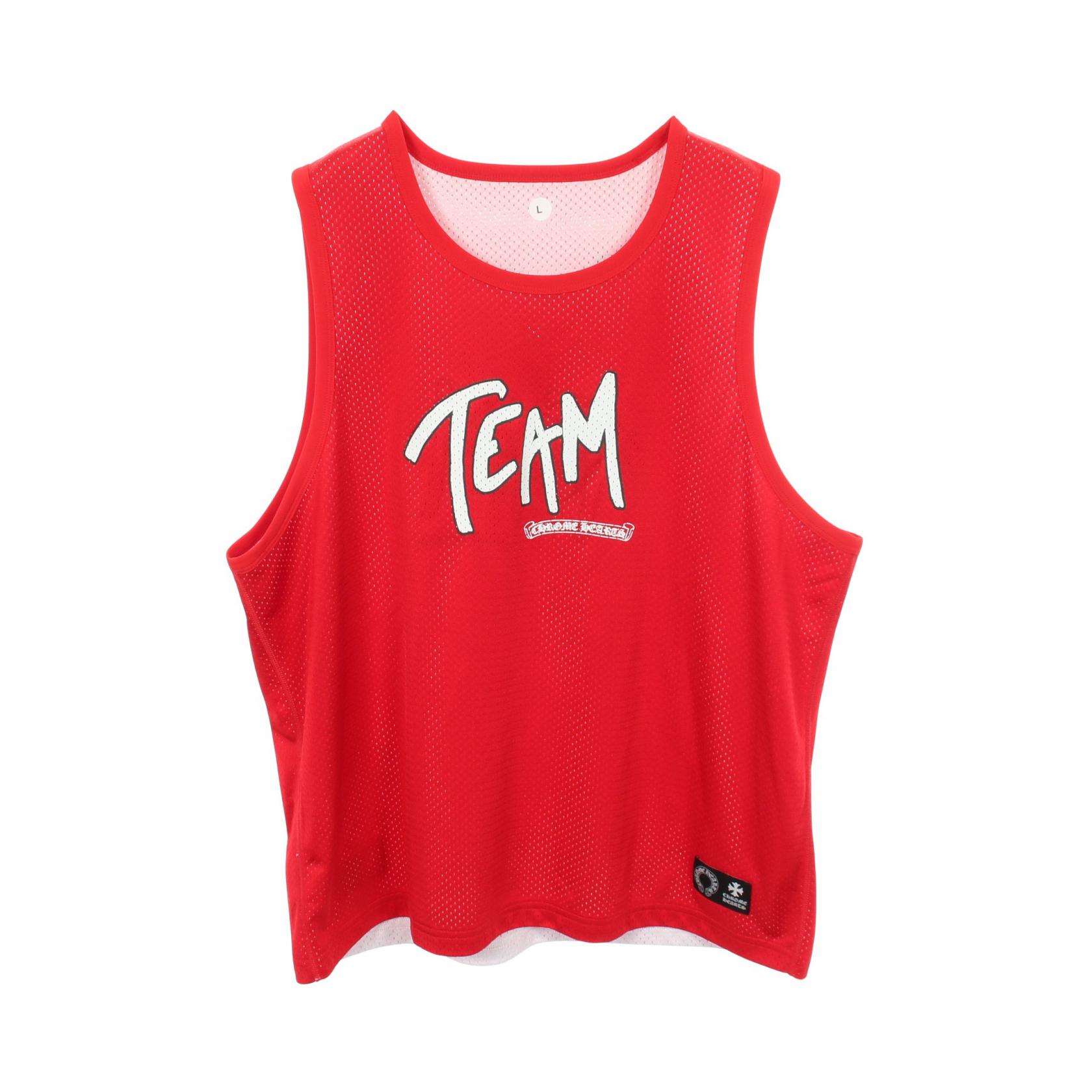 【10%OFFクーポン 7/21 10時~7/26 9:59】クロムハーツ CHROME HEARTS Chrome Hearts × MATTY BOY TEAM リバーシブル メッシュ タンクトップ 衣料品 トップス ナイロン レッド系 / ホワイト系 【中古】|RECLO(リクロ)店