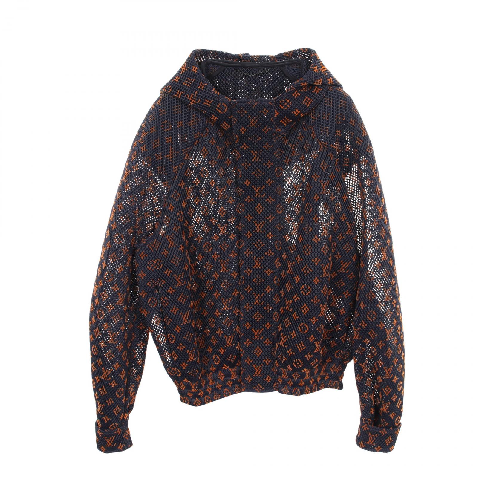 【全品ポイント11倍｜7/30 0:00-23:59】ルイ・ヴィトン LOUIS VUITTON グラディエントモノグラム メッシュブルゾン 衣料品 アウター ポリエステル ネイビー系 / オレンジ系 RM231Q KD2 HOB40W 【中古】｜RECLO（リクロ）店