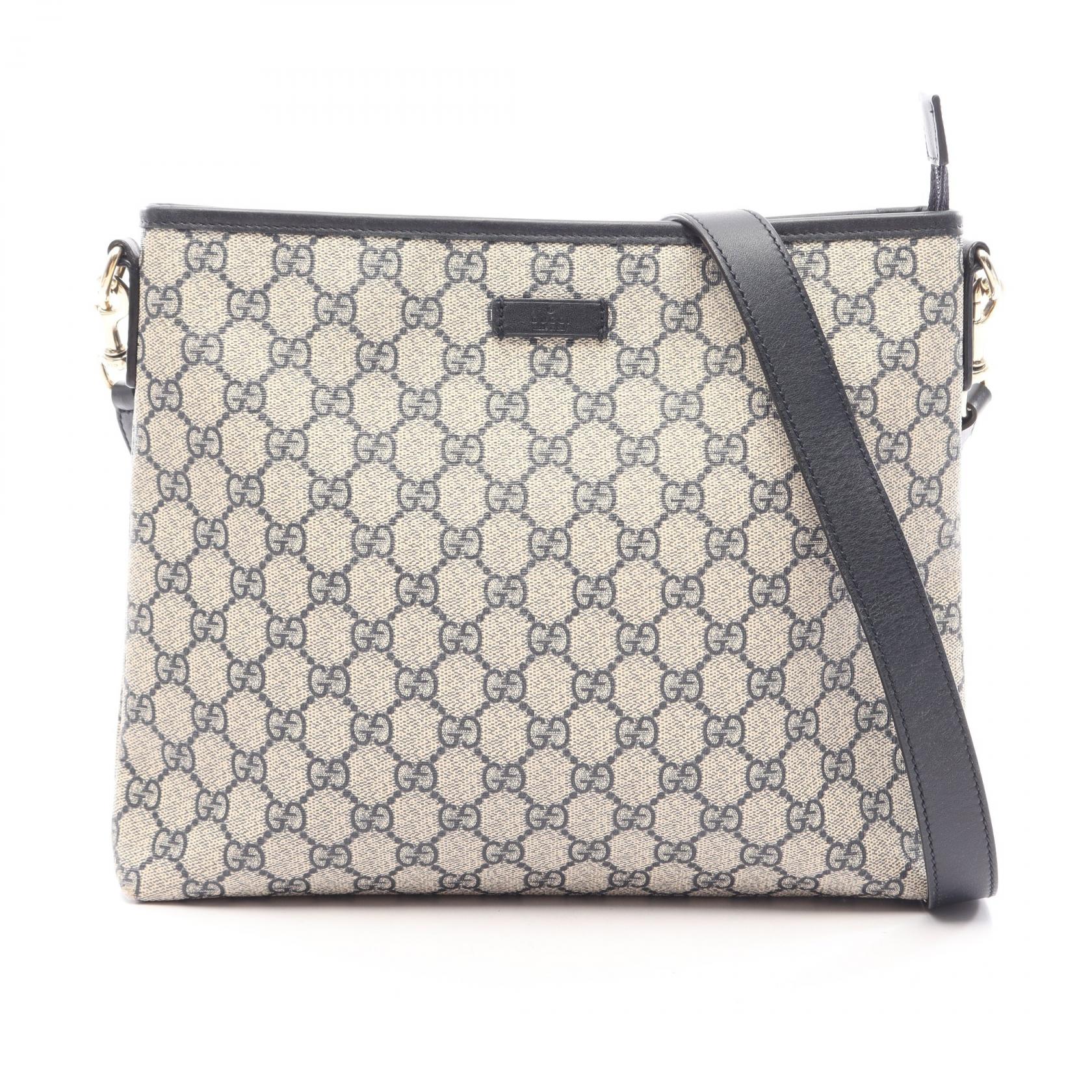 【全品ポイント11倍｜7/30 0:00-23:59】グッチ GUCCI GGスプリーム ショルダーバッグ バッグ PVCコーティングキャンバス レザー アイボリー系 / ネイビー系 388924 【中古】｜RECLO（リクロ）店