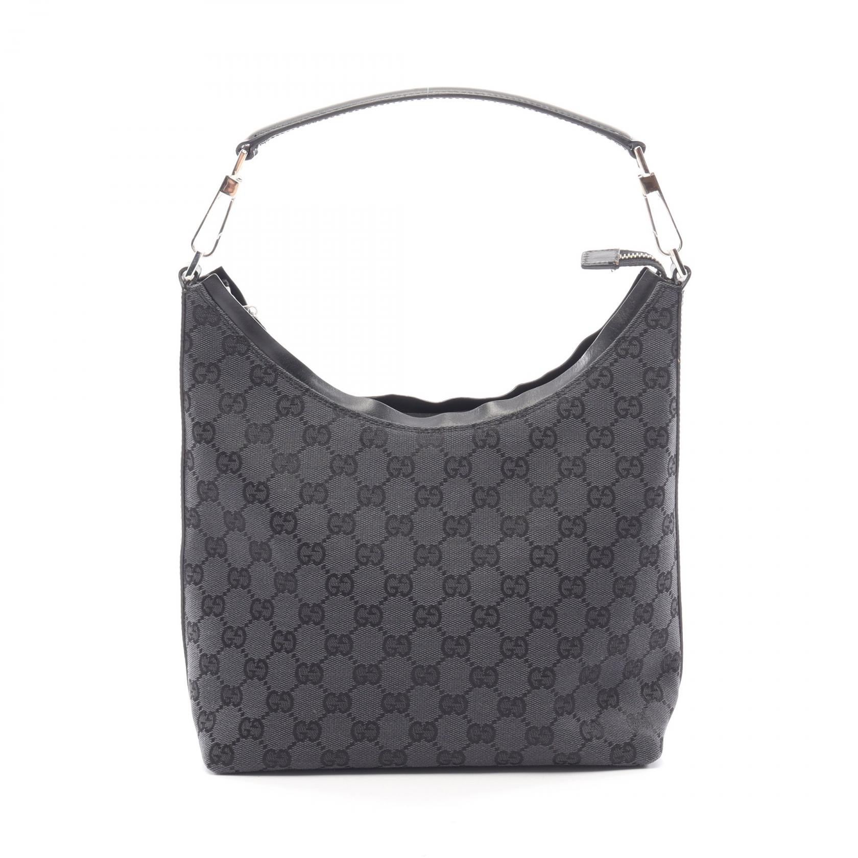 【全品ポイント11倍｜7/30 0:00-23:59】グッチ GUCCI GGキャンバス ショルダーバッグ バッグ キャンバス レザー ブラック系 000･0602 【中古】｜RECLO（リクロ）店