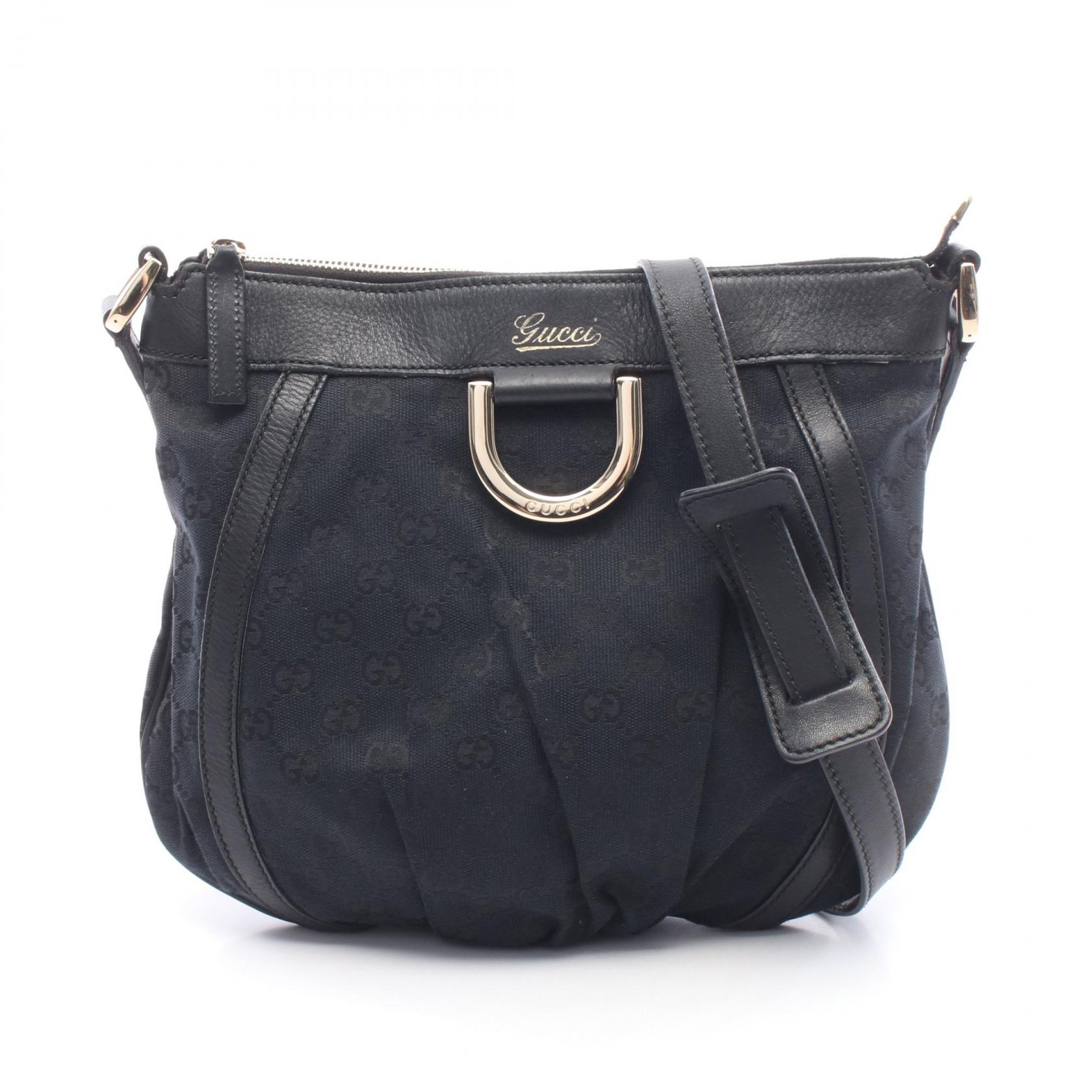 【10%OFFクーポン 7/21 10時~7/26 9:59】グッチ GUCCI アビー GGキャンバス ショルダーバッグ バッグ キャンバス レザー ブラック系 203257 【中古】|RECLO(リクロ)店
