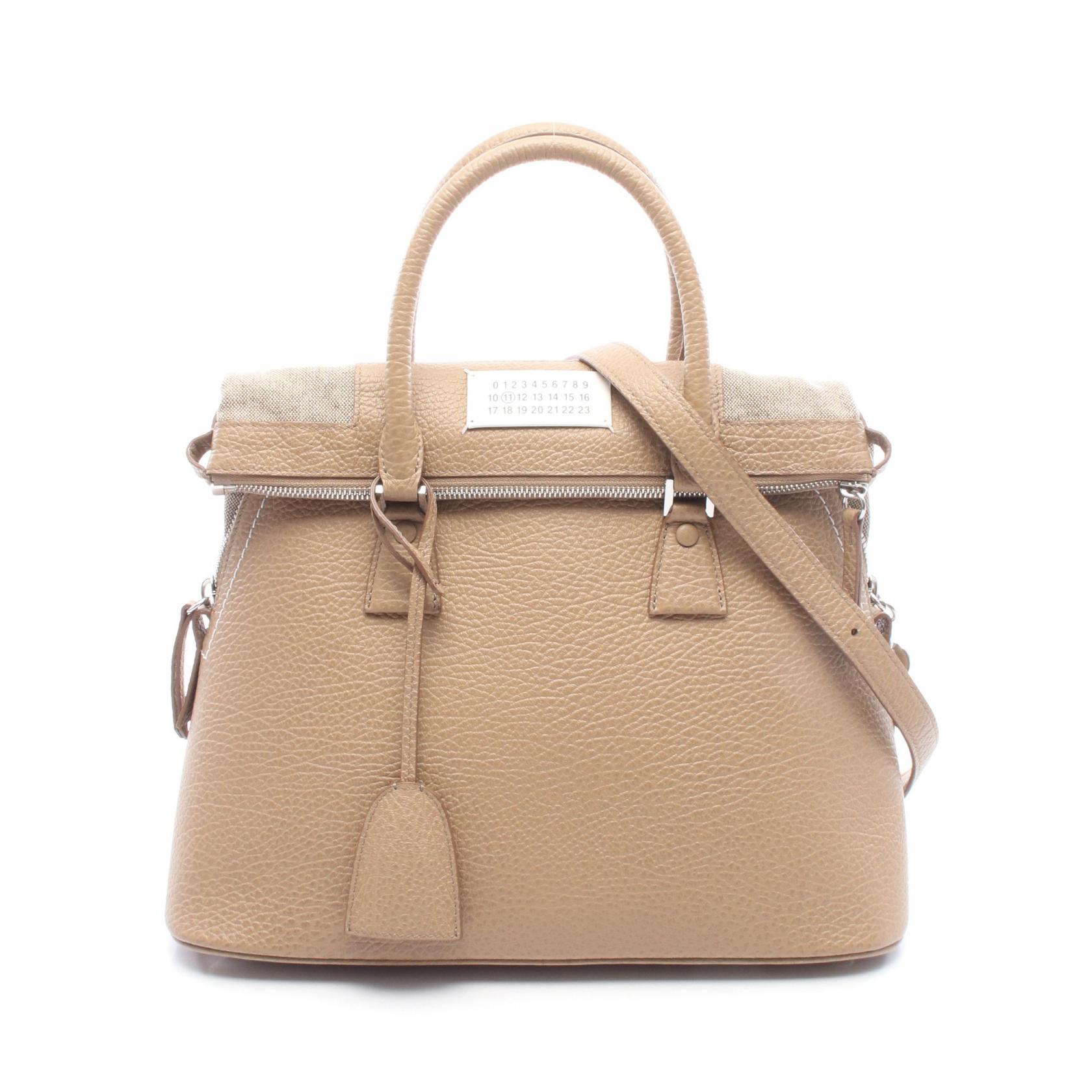 【10%OFFクーポン 7/21 10時～7/26 9:59】メゾンマルジェラ11 Maison Margiela 11 5AC ミディアム 2WAY ハンドバッグ バッグ レザー キャンバス ベージュ系 【中古】｜RECLO（リクロ）店