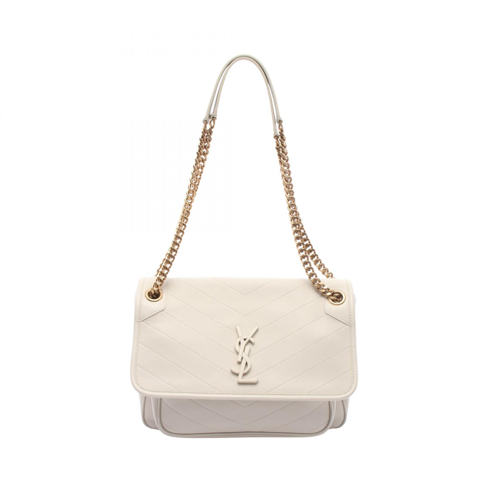 【10%OFFクーポン 7/12 10時~7/26 9:59】サンローランパリ SAINT LAURENT PARIS ニキ ショルダーバッグ バッグ レザー ホワイト系 6331840 【中古】|RECLO(リクロ)店
