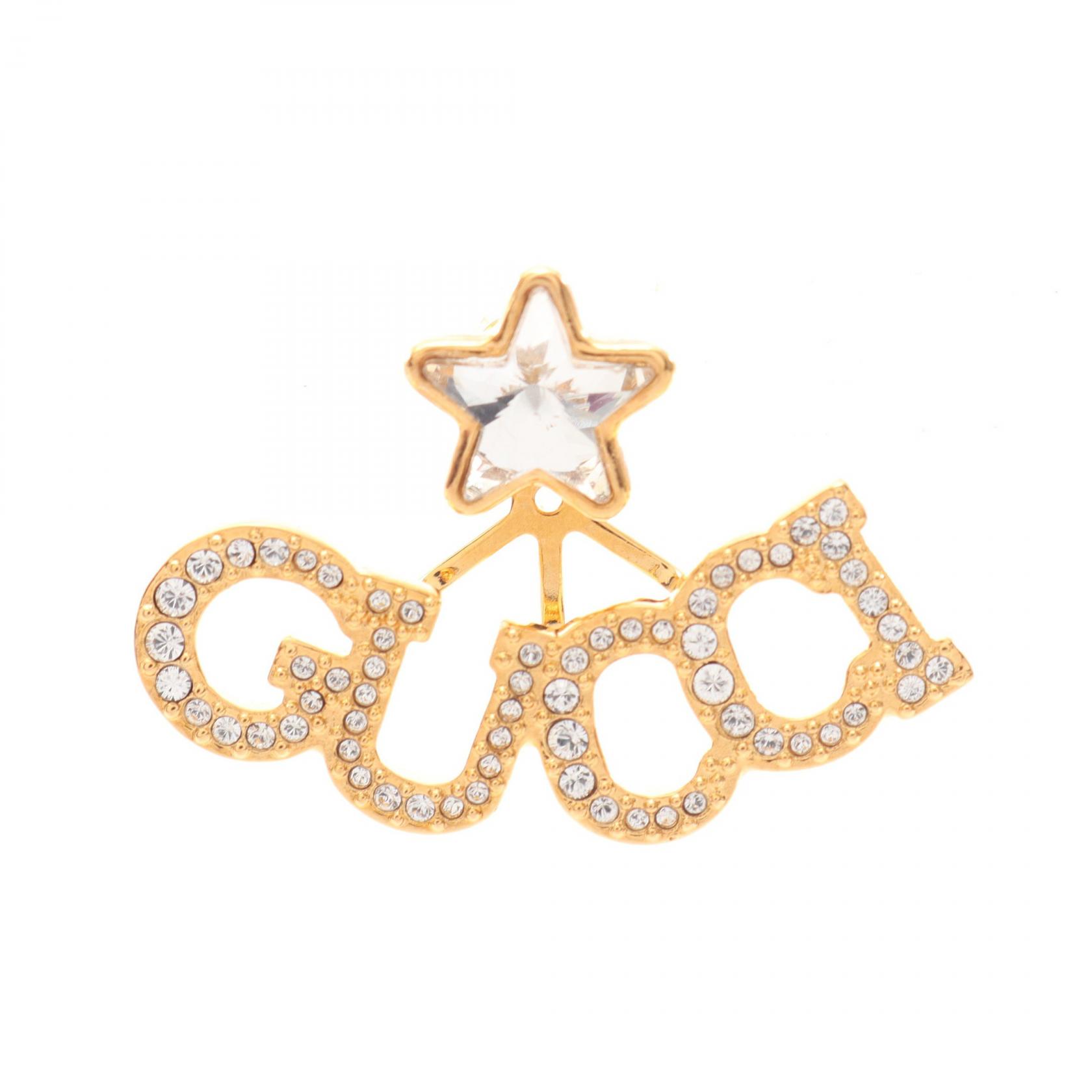 グッチ GUCCI ロゴ 星 ピアス ジュエリー GP(ゴールドメッキ) ラインストーン ゴールド系 【中古】|RECLO(リクロ)店