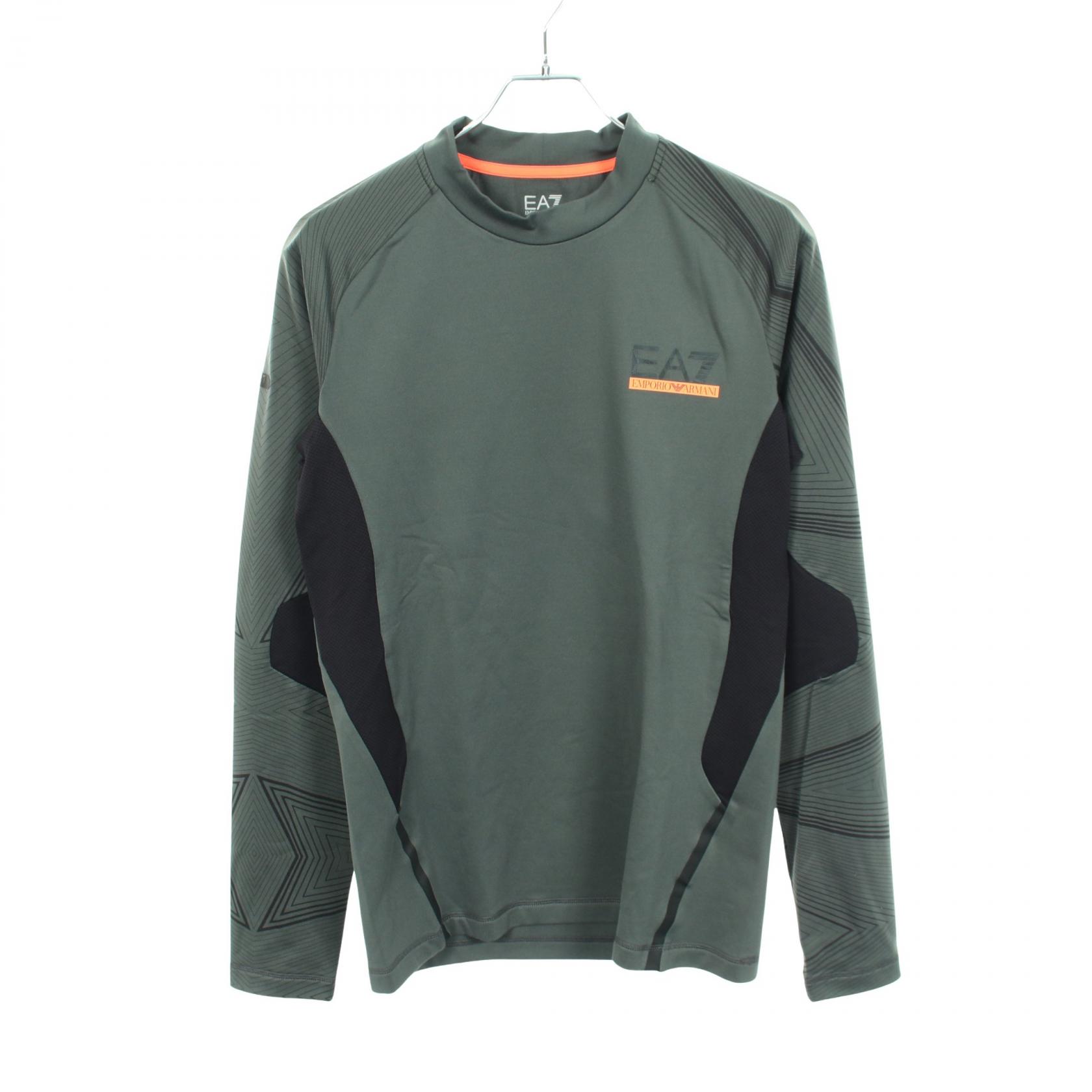 イーエーセブンエンポリオ アルマーニ EA7 EMPORIO ARMANI ロゴ 長袖Tシャツ 衣料品 トップス ポリエステル / ポリウレタン グリーン系 / ブラック系 6HPT18 【中古】｜RECLO（リクロ）店